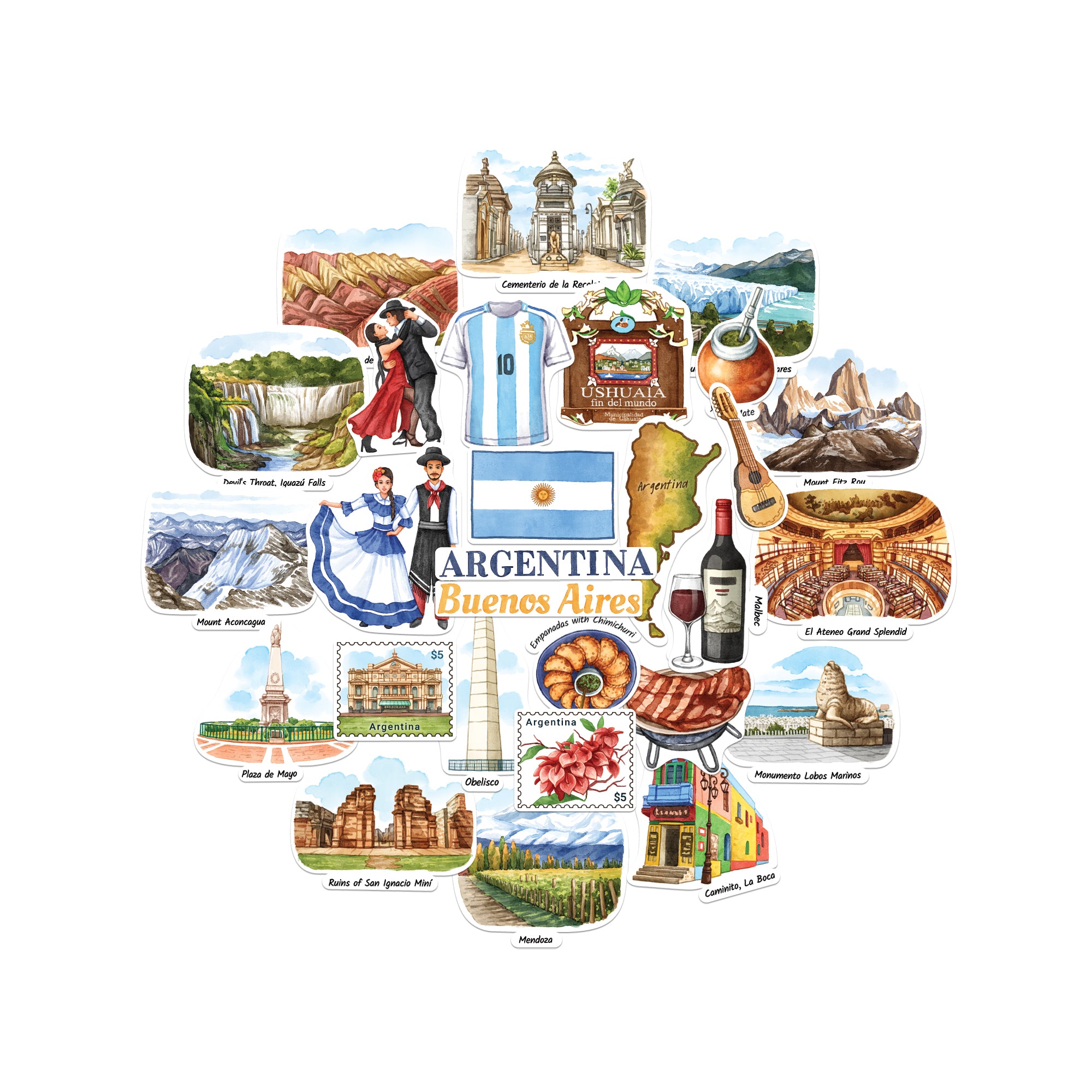 Alluring Argentina Statement Stickers (28pcs)