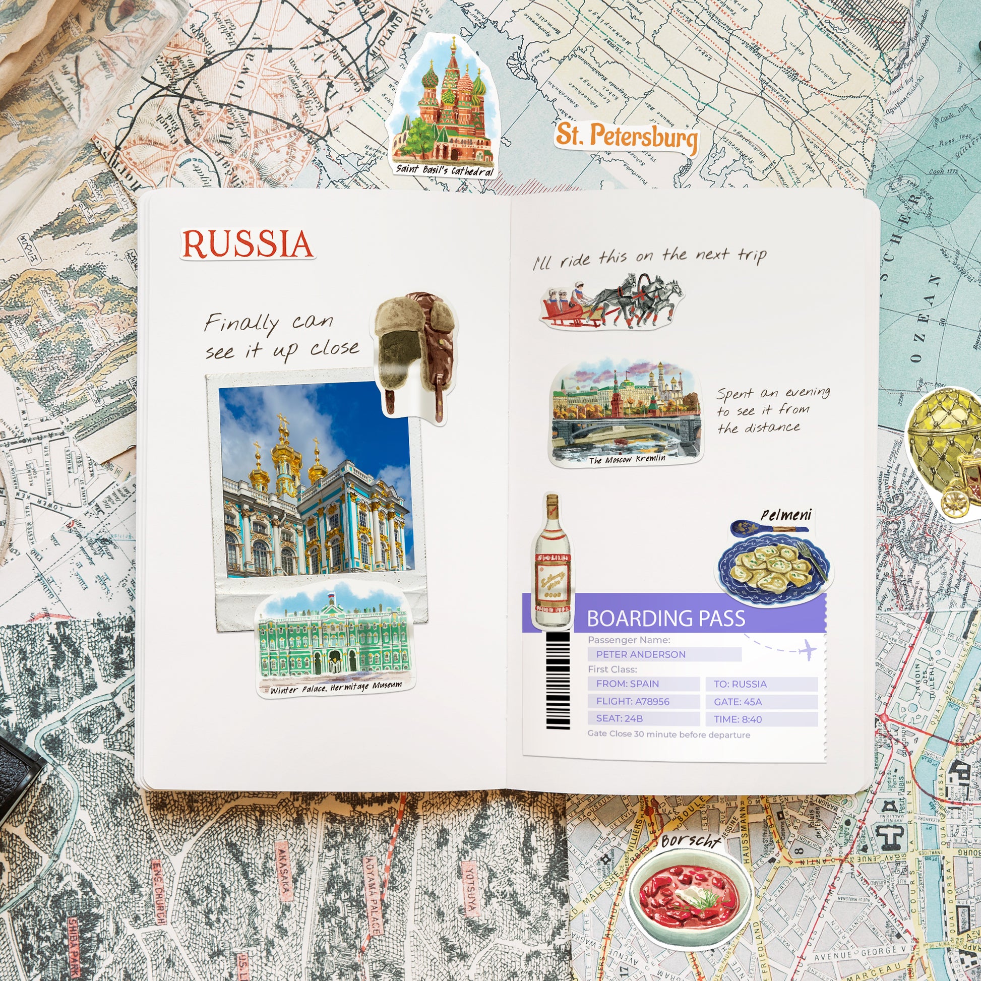 Fascinating Russia Travel Stickers (28pcs)