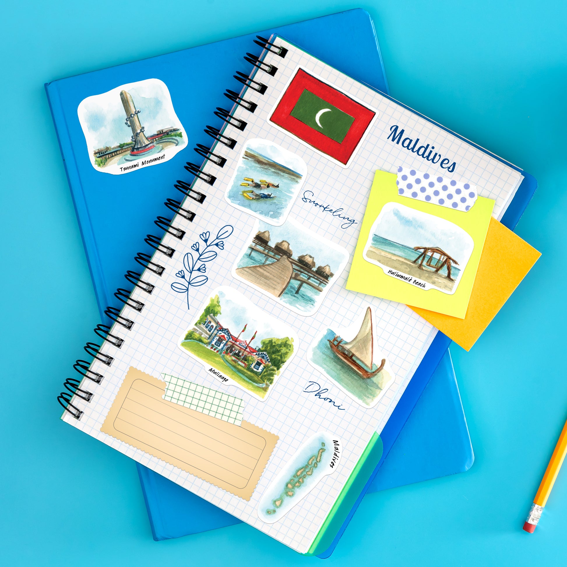 Blissful Maldives Travel Stickers (28pcs)