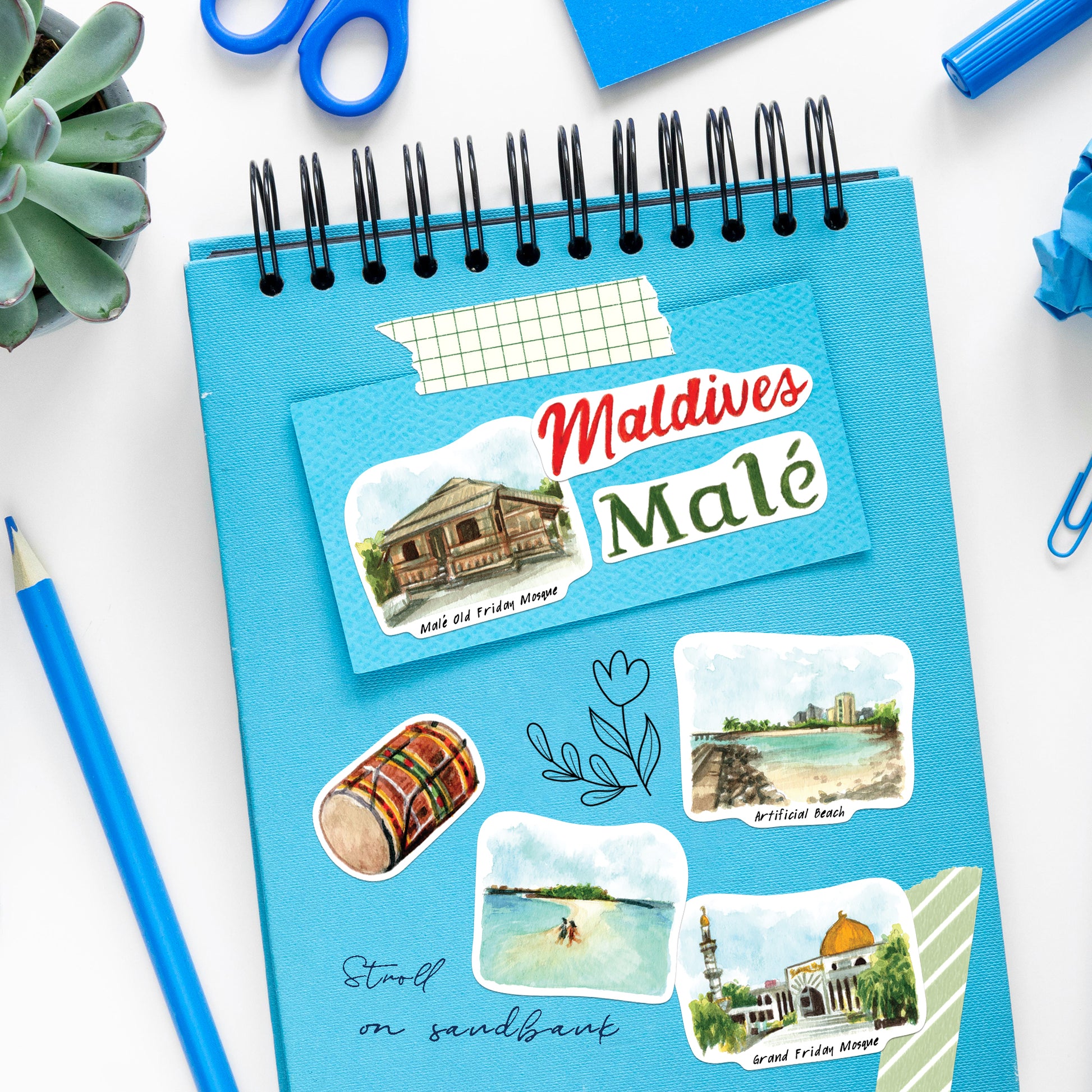 Blissful Maldives Travel Stickers (28pcs)