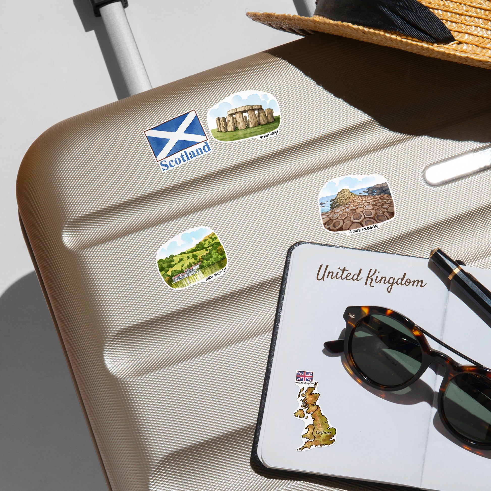Countryside United Kingdom Travel Stickers (28pcs)
