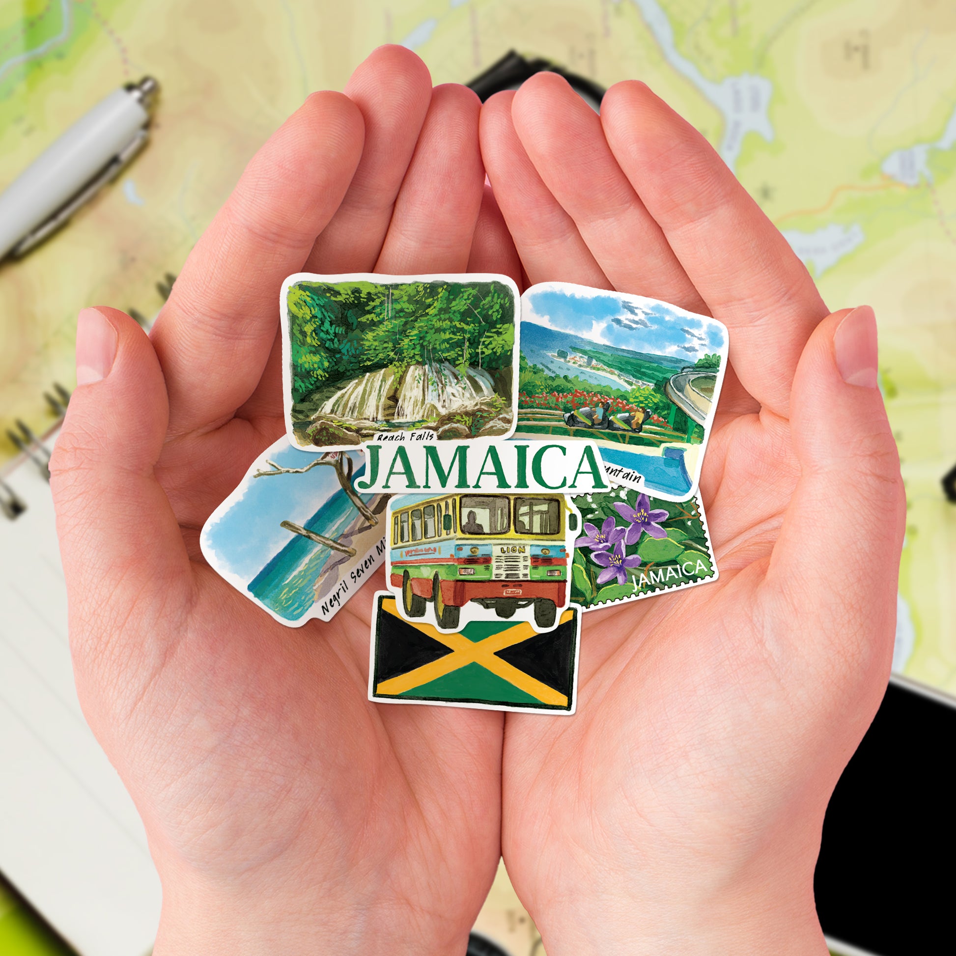Exotic Jamaica Travel Stickers (28pcs)