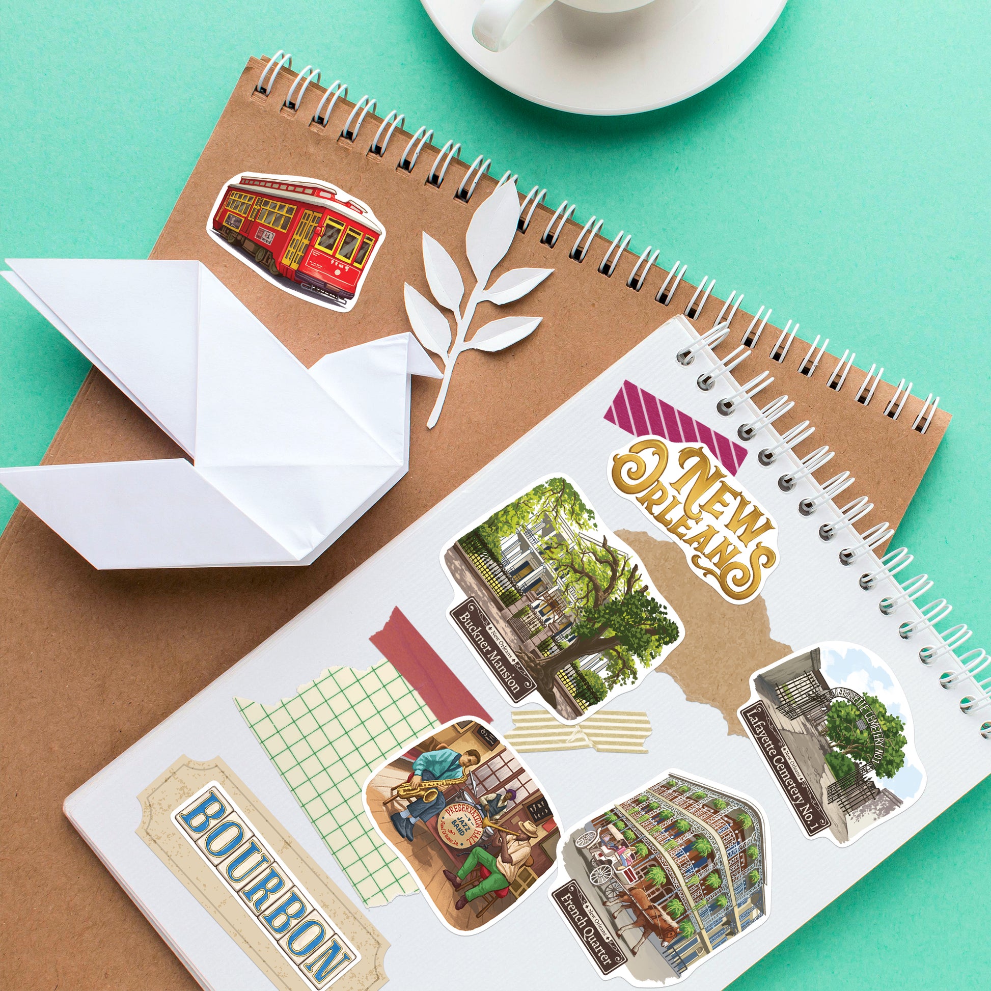 Jazzy New Orleans Travel Stickers (28pcs)