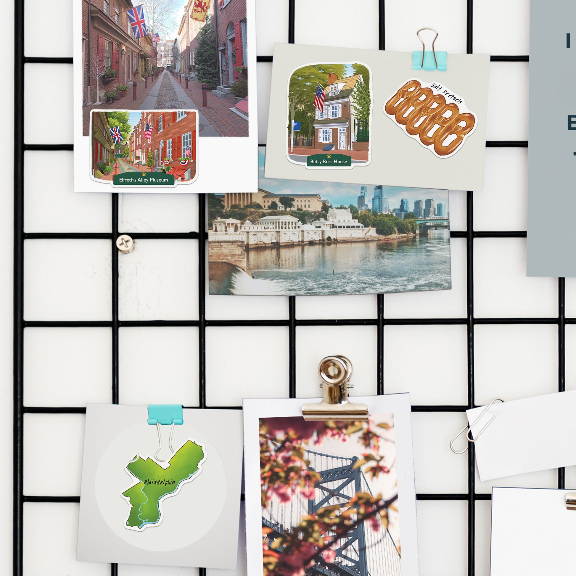 Artistic Philadelphia Travel Stickers (28pcs)