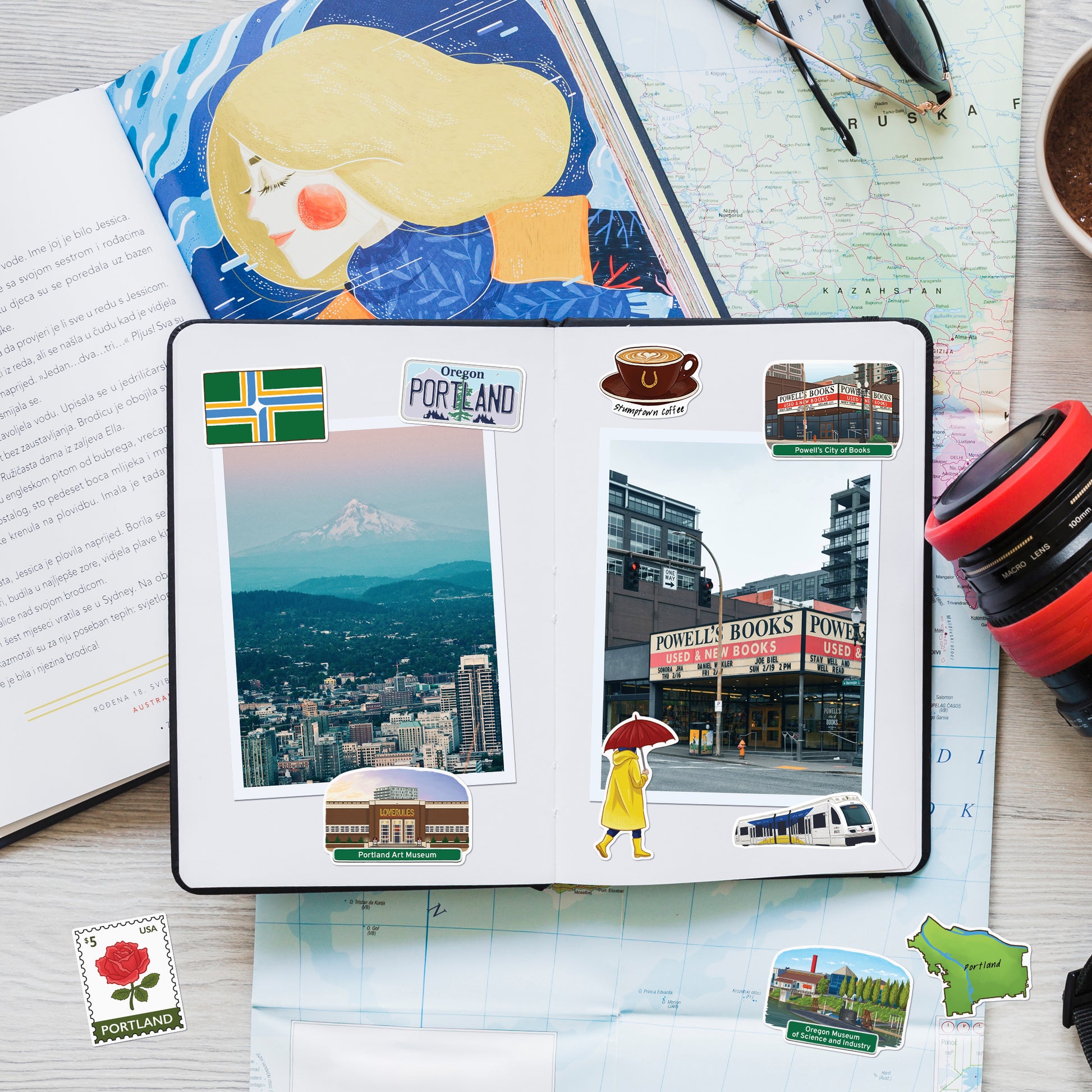 Hipster Portland Travel Stickers (28pcs)