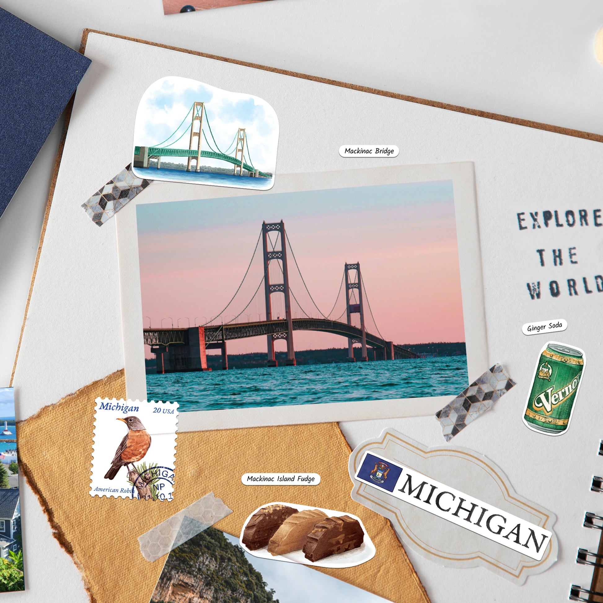 Mighty Michigan State Travel Stickers (28pcs)