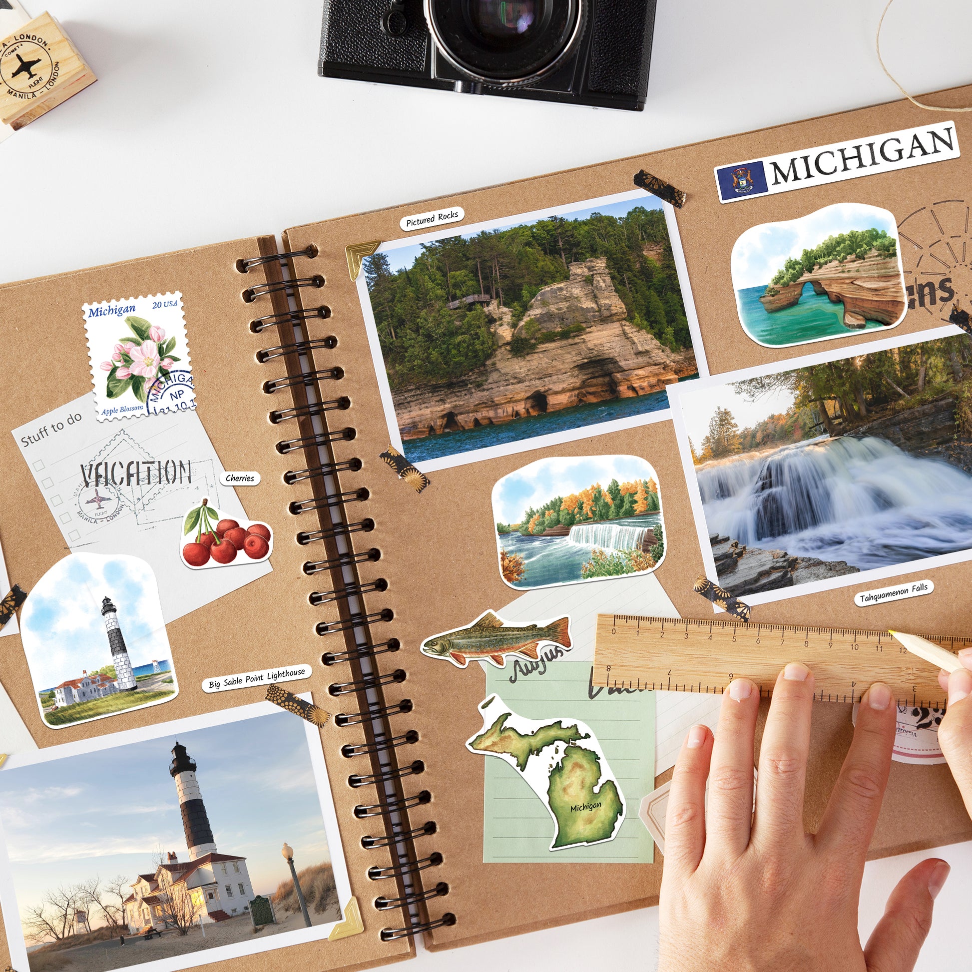 Mighty Michigan State Travel Stickers (28pcs)