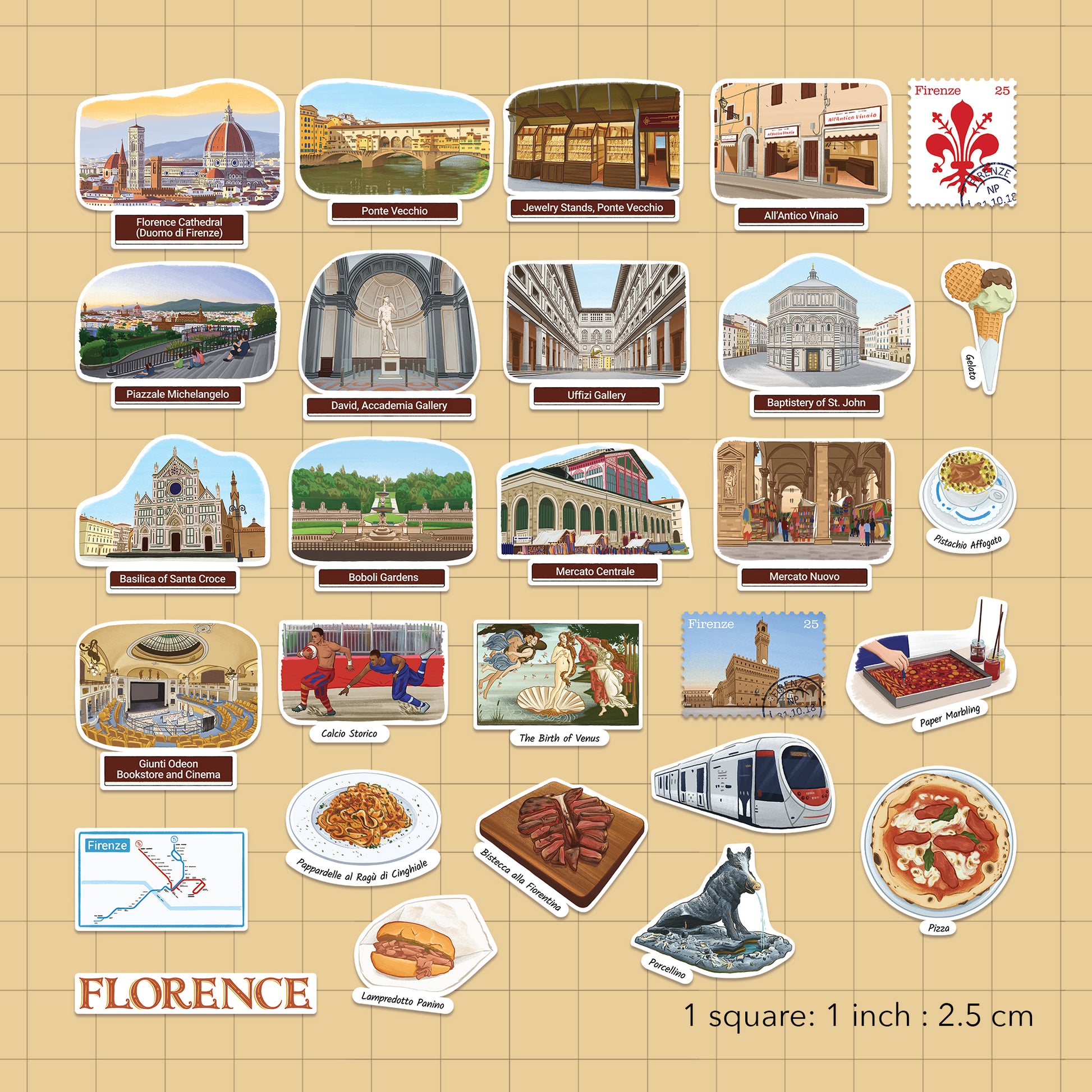 Fascinating Florence Statement Stickers (28pcs)