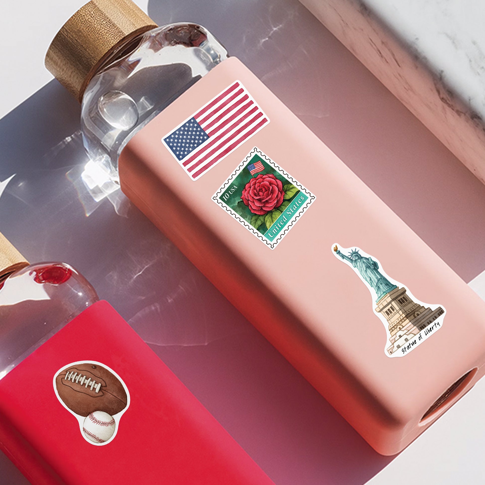 Iconic USA Travel Stickers (28pcs)