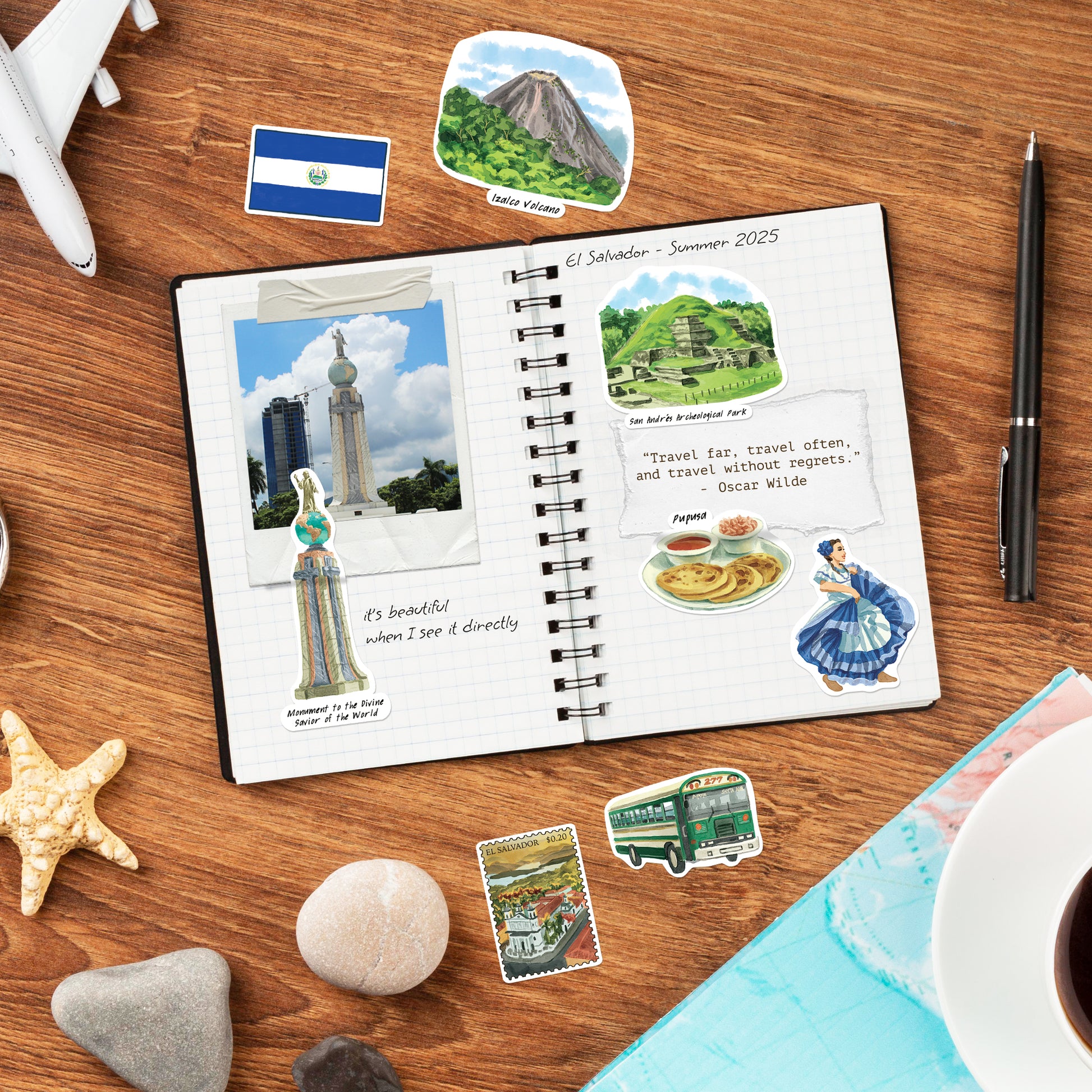 Epic El Salvador Travel Stickers (28pcs)