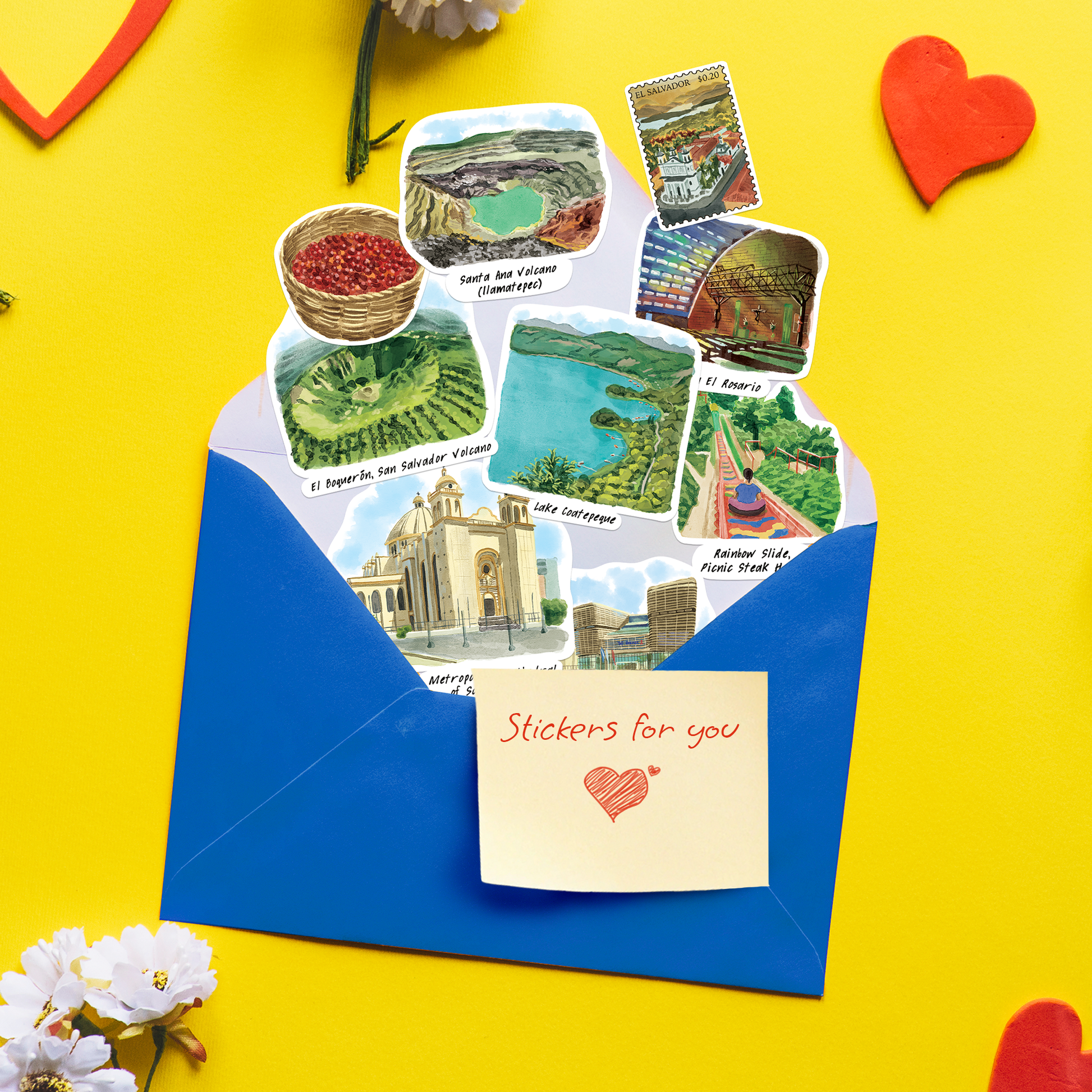 Epic El Salvador Travel Stickers (28pcs)
