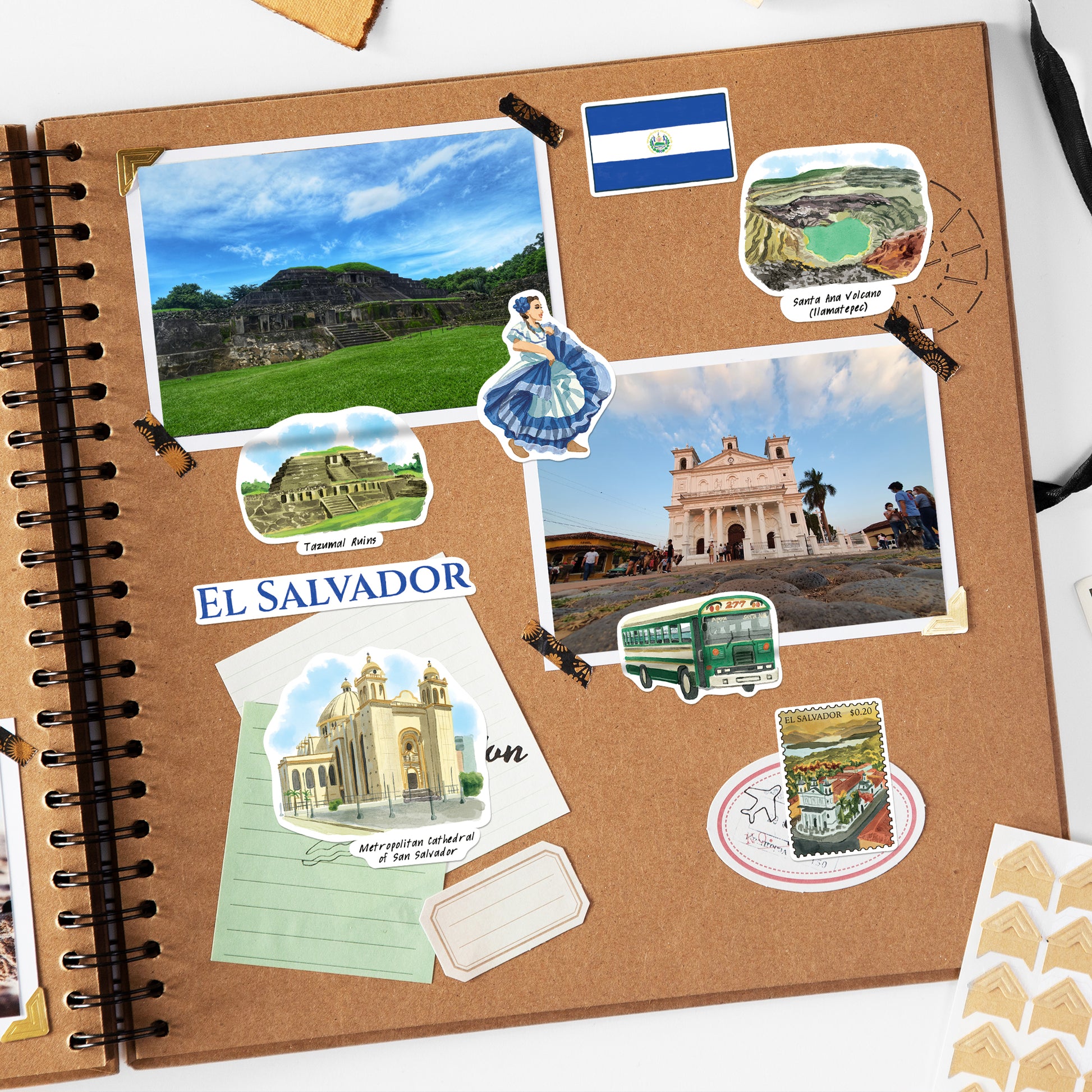Epic El Salvador Travel Stickers (28pcs)