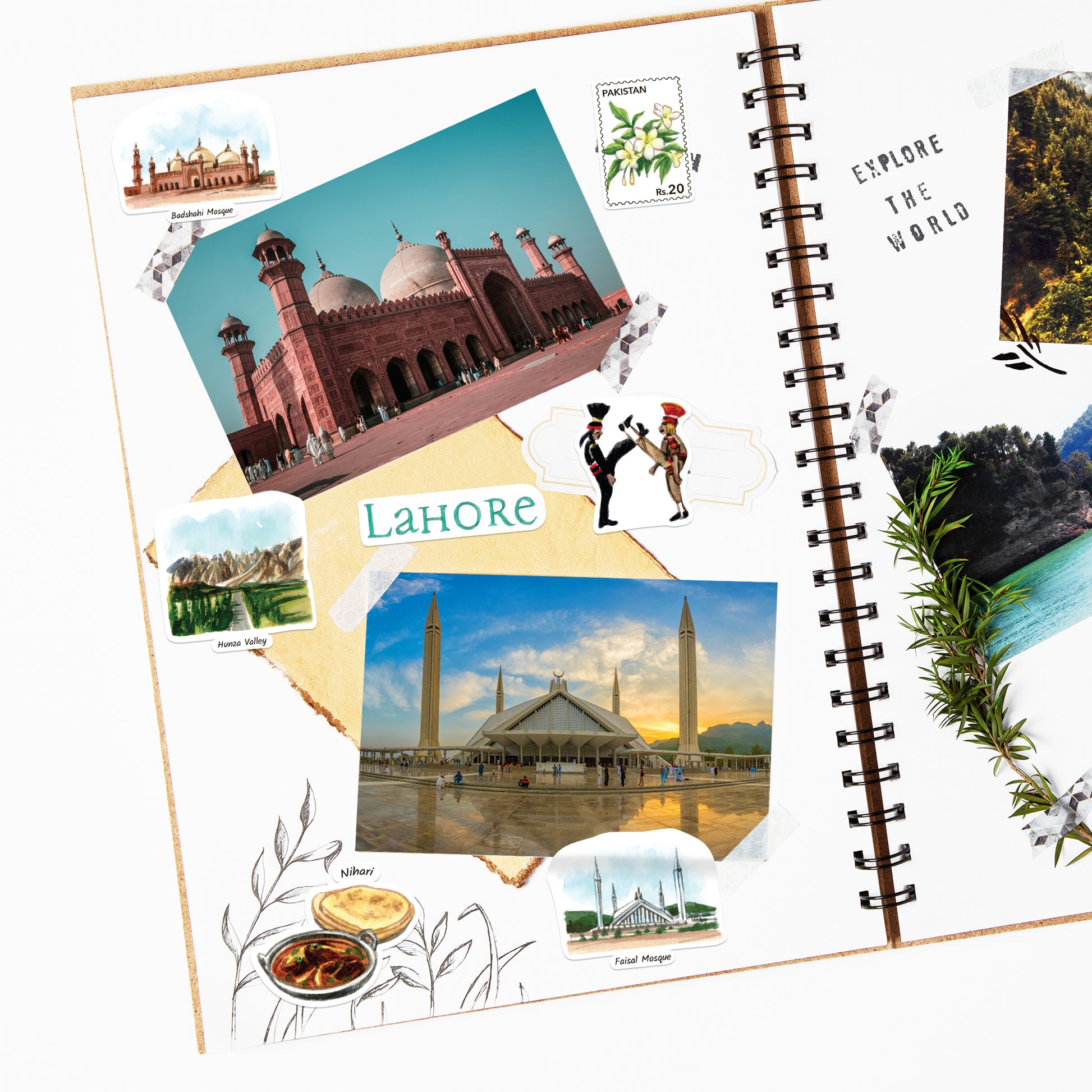 Picturesque Pakistan Travel Stickers (28pcs)
