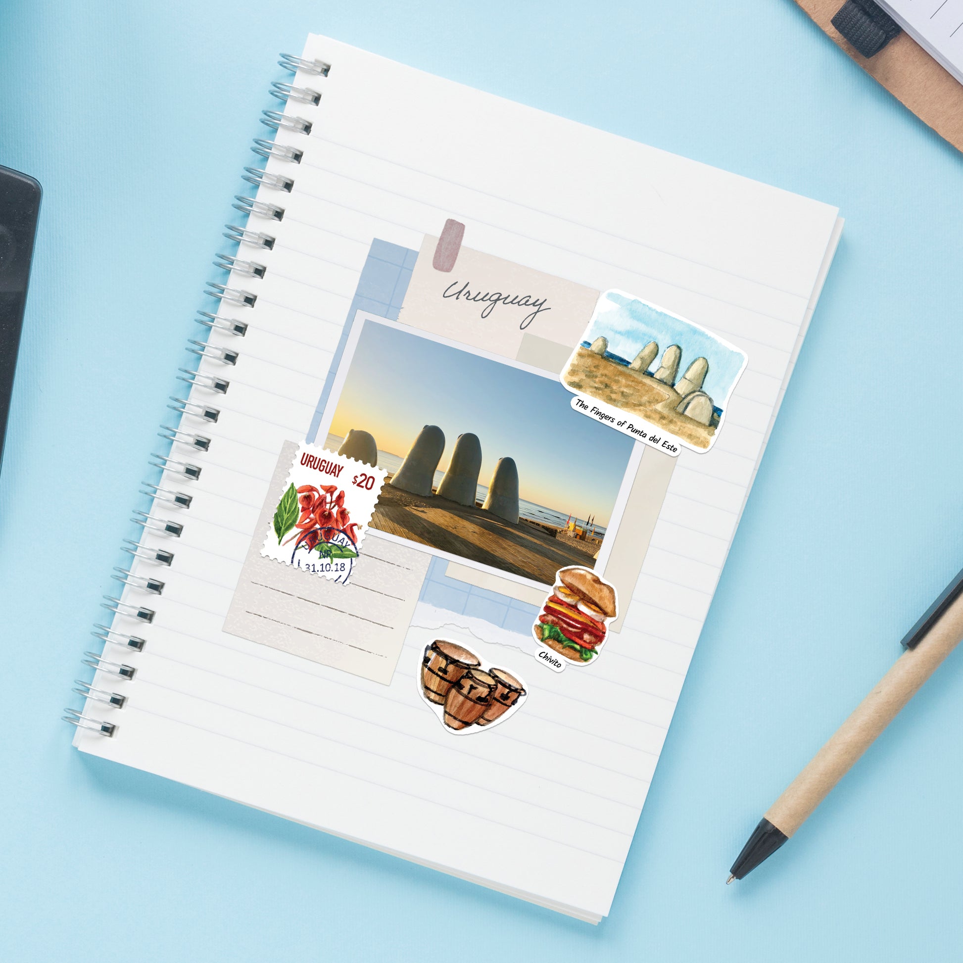 Unforgettable Uruguay Travel Stickers (28pcs)