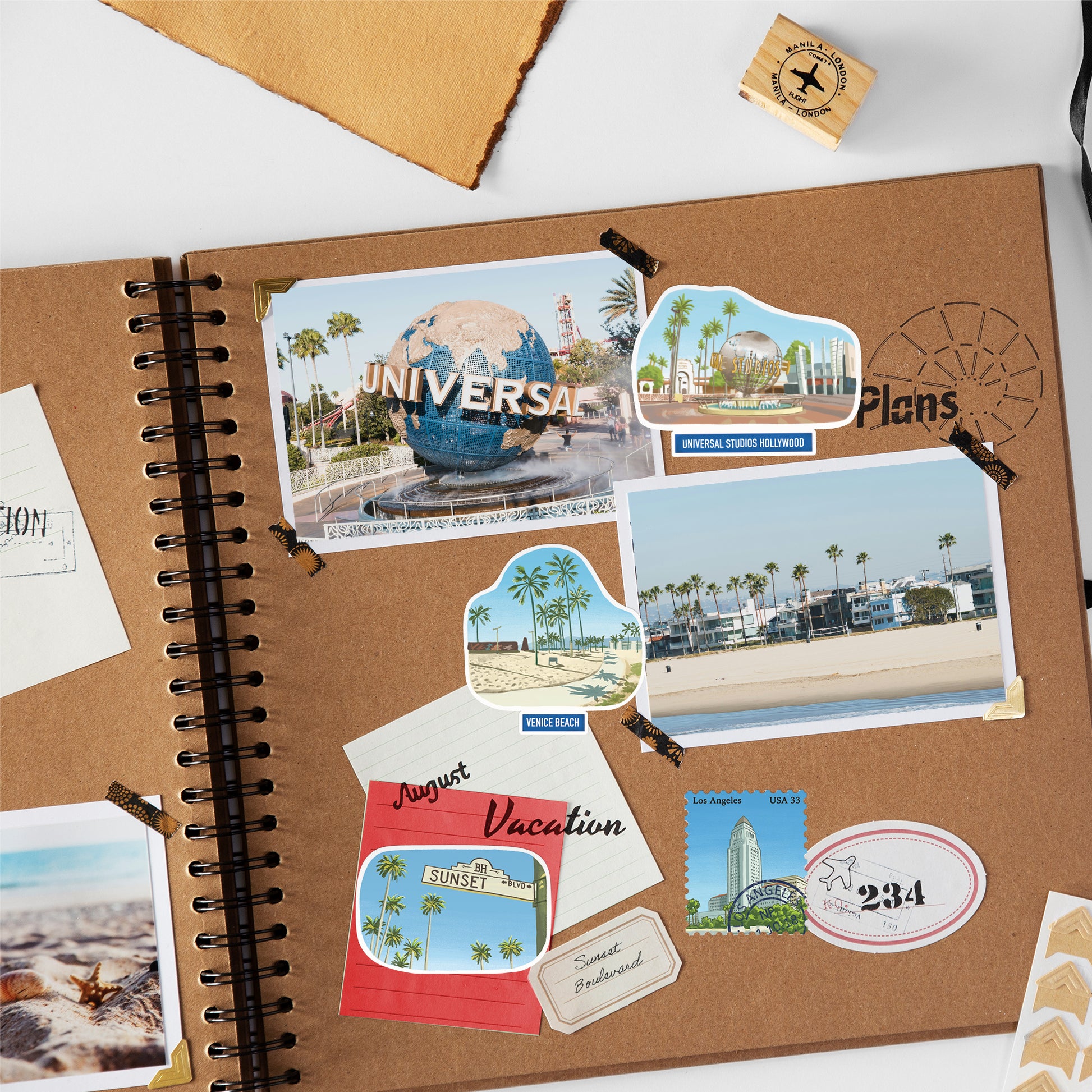 Lively Los Angeles Travel Stickers (28pcs)