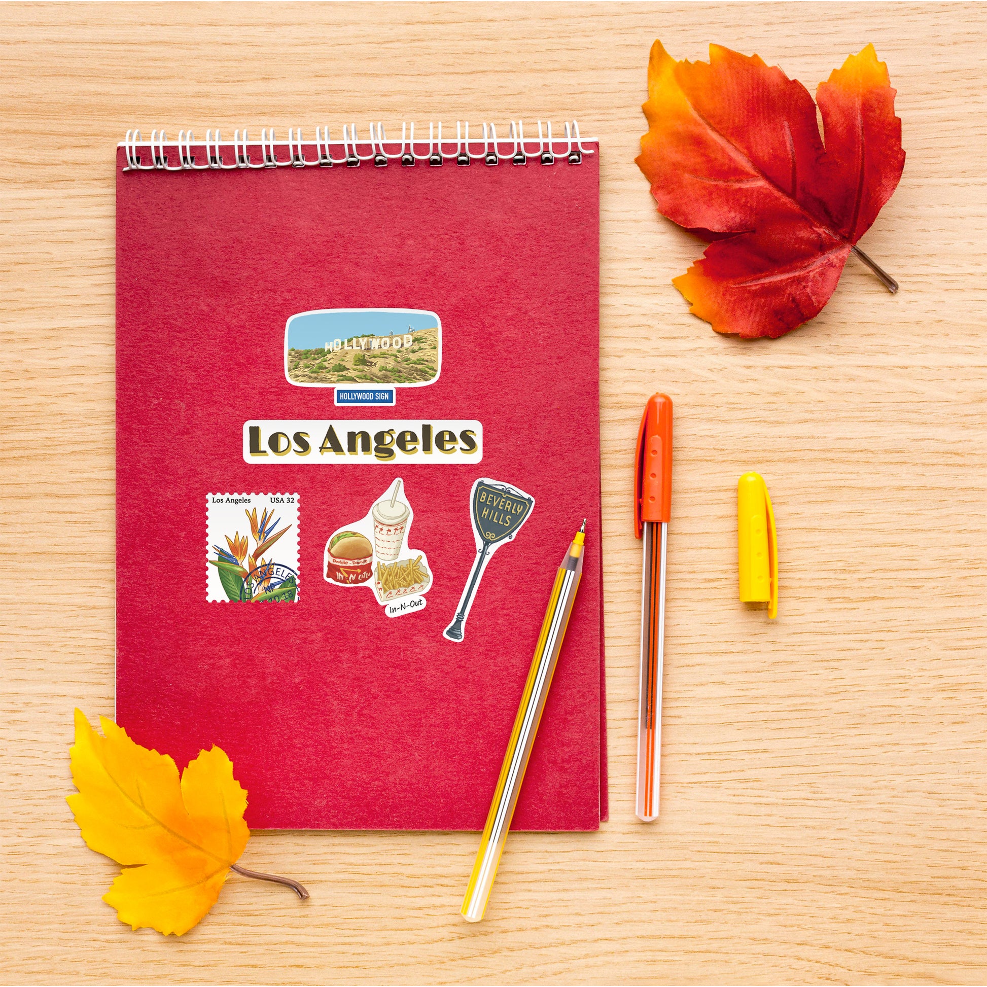 Lively Los Angeles Travel Stickers (28pcs)