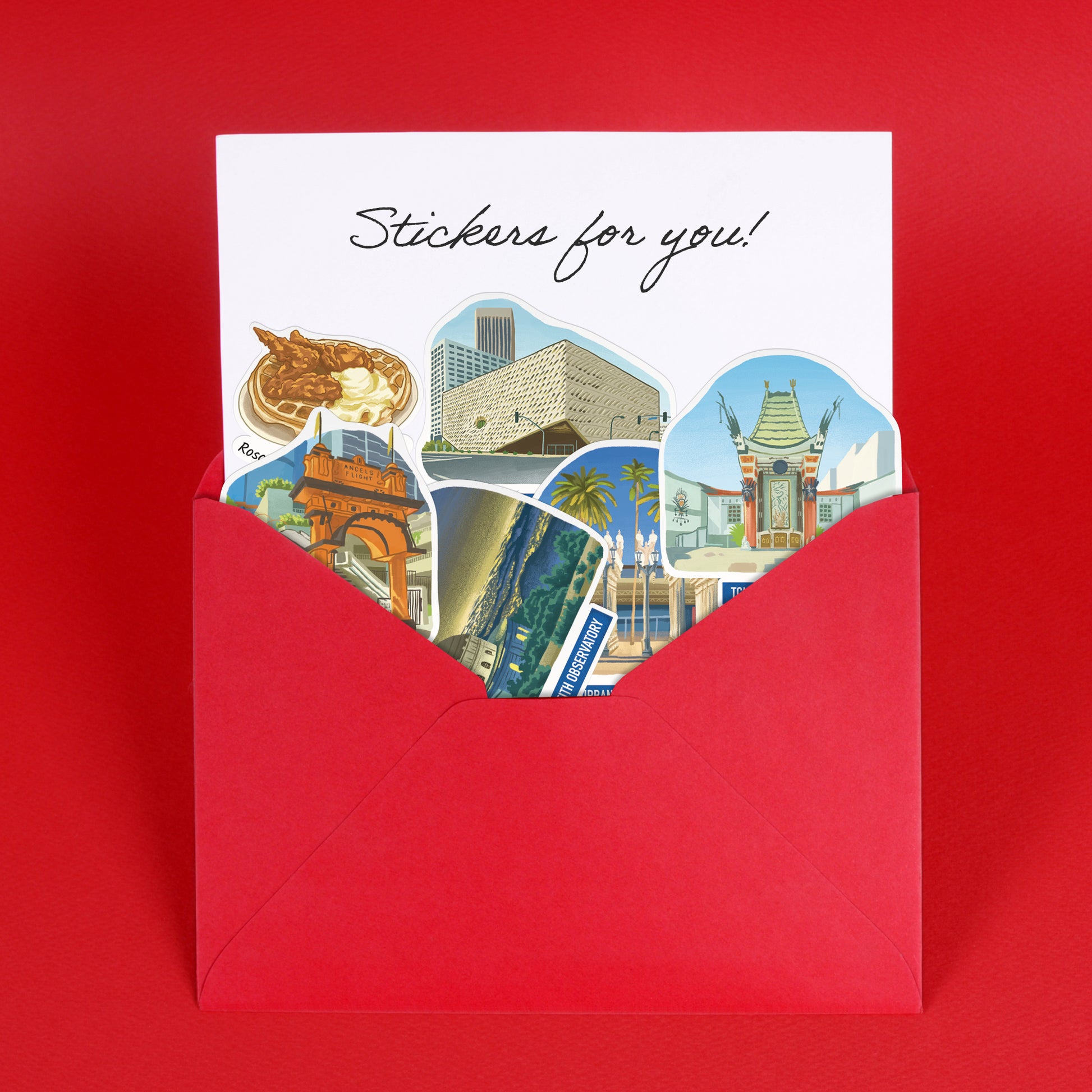Lively Los Angeles Travel Stickers (28pcs)