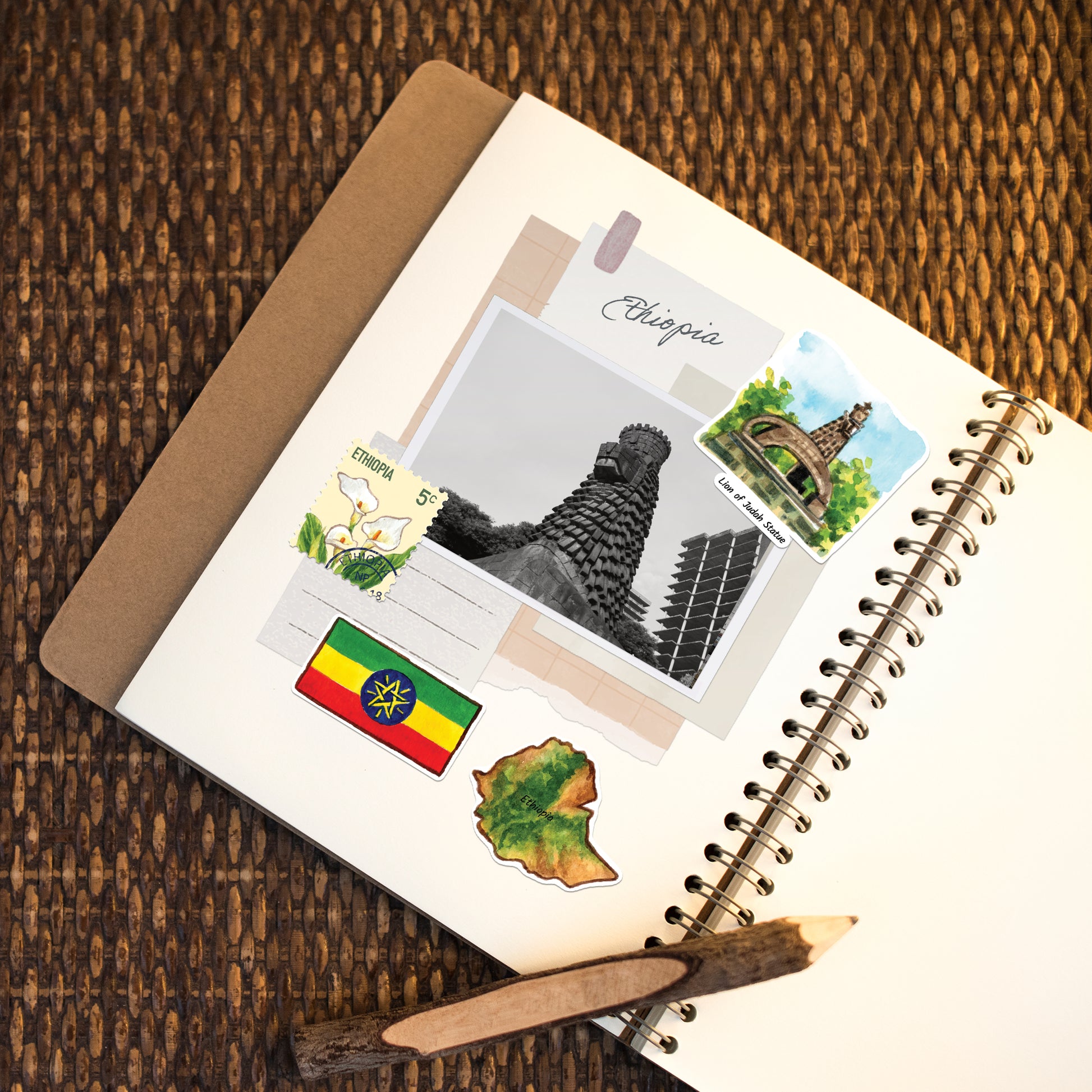 Enchanting Ethiopia Travel Stickers (28pcs)