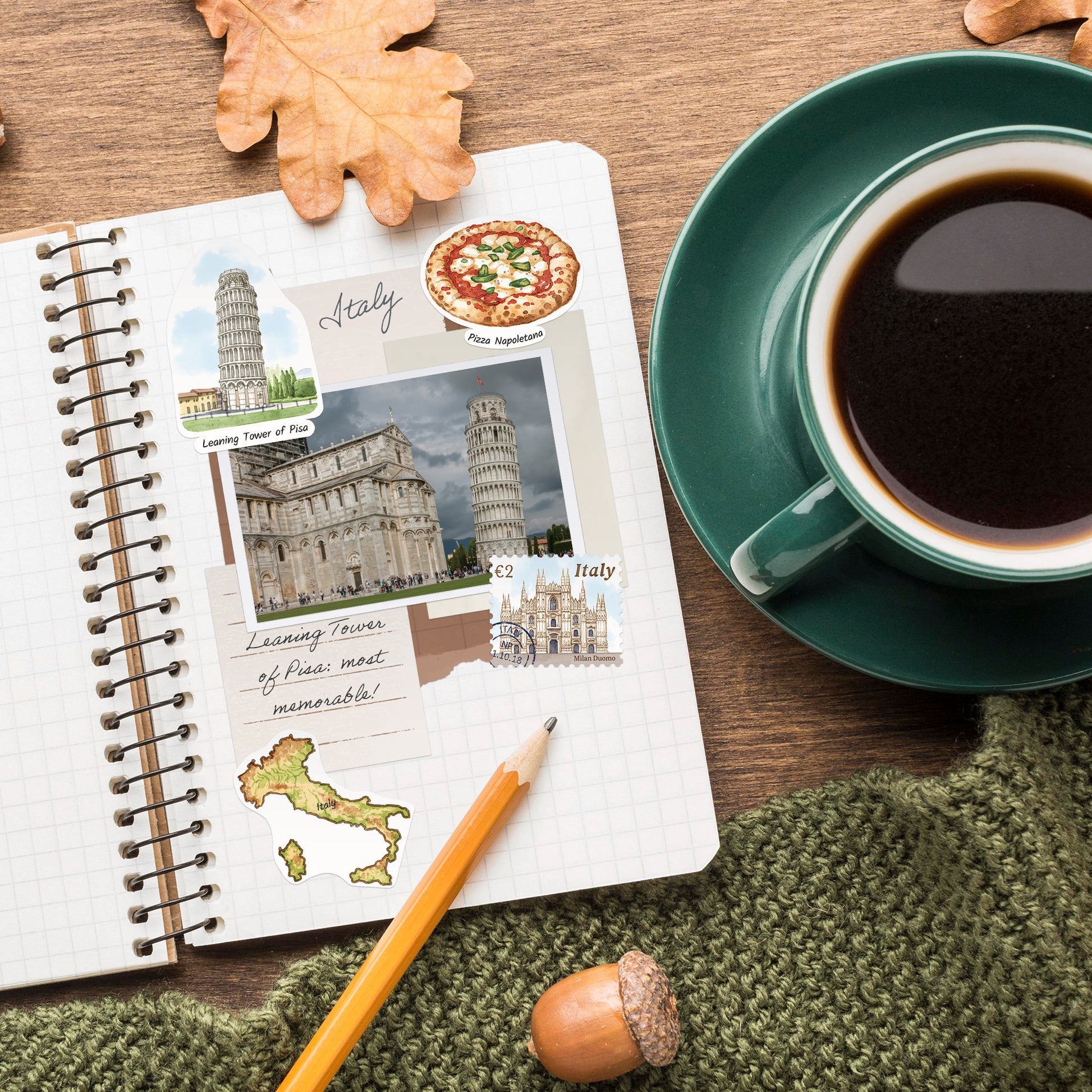 Indulgent Italy Travel Stickers (28pcs)