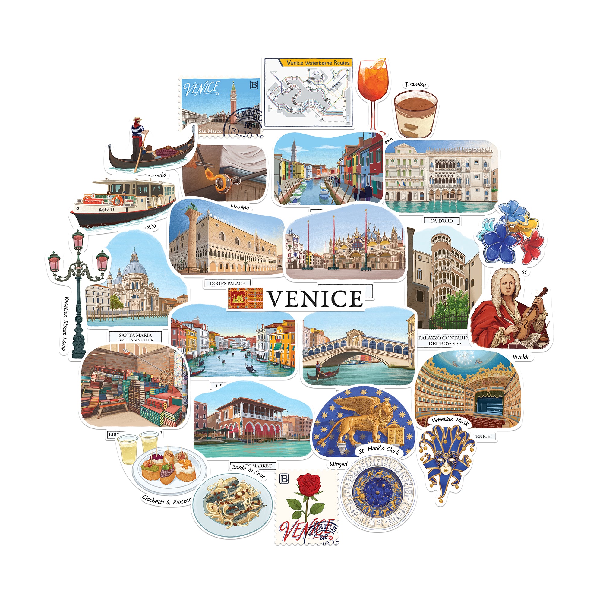 Velvety Venice Statement Stickers (28pcs)