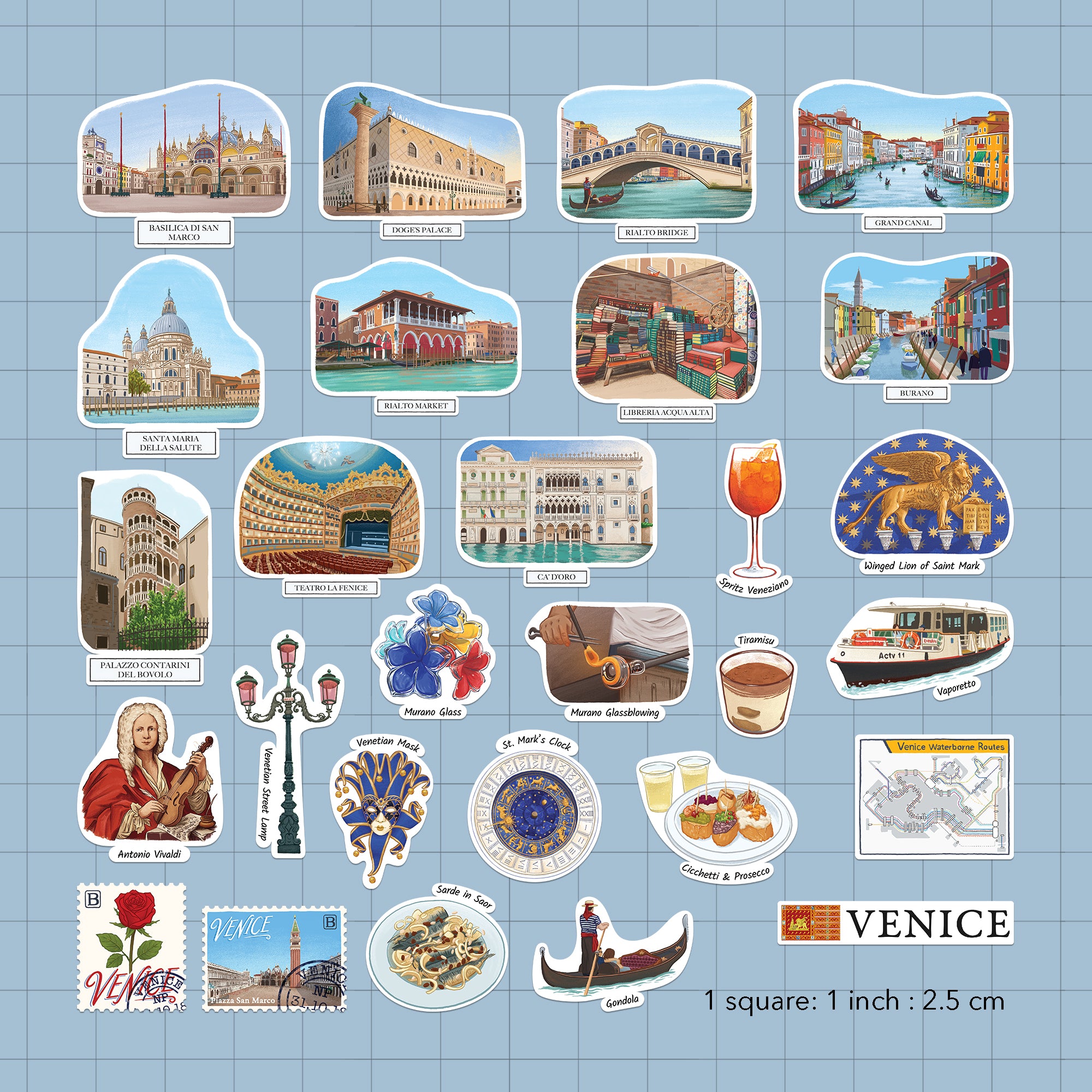 Velvety Venice Statement Stickers (28pcs)