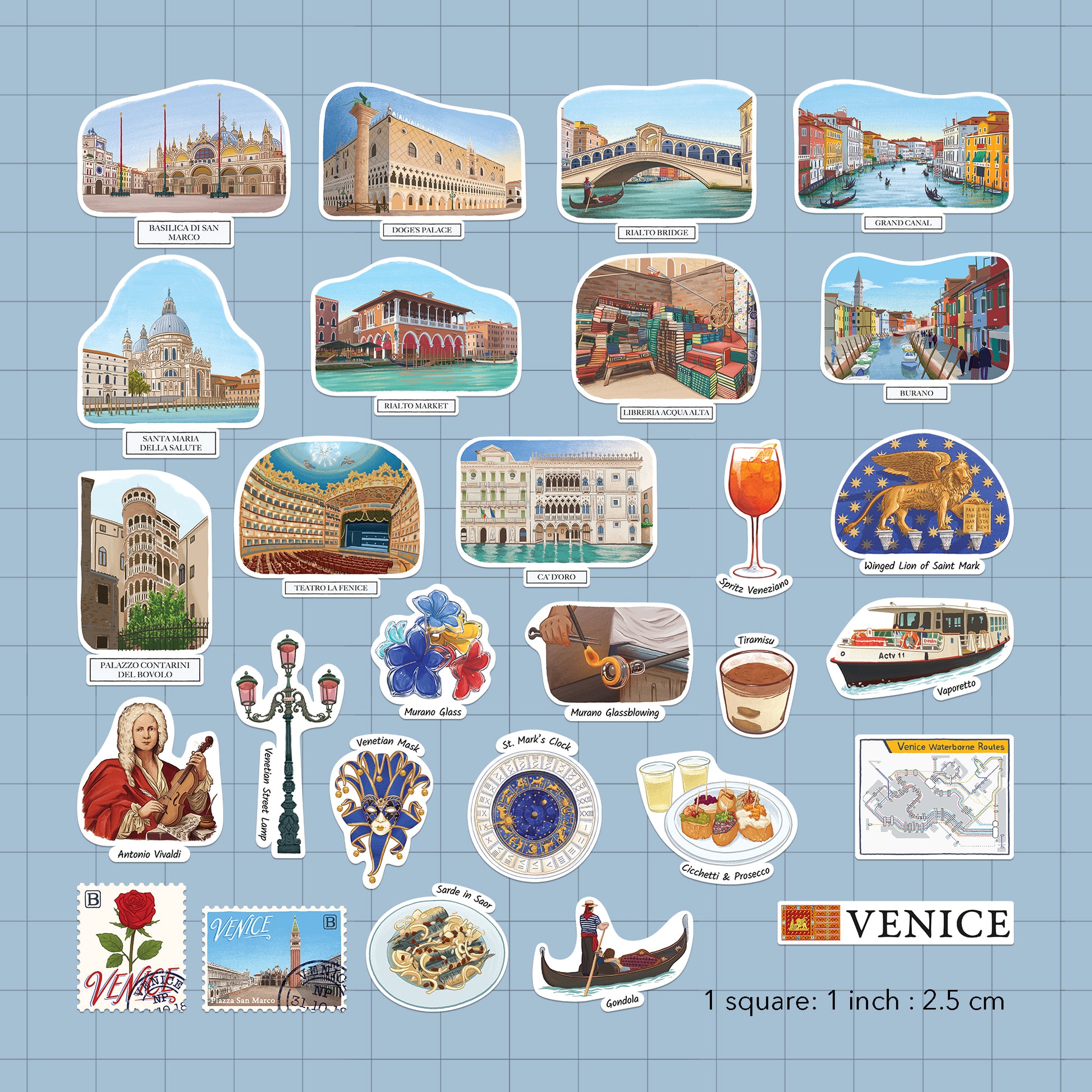 Velvety Venice Statement Stickers (28pcs)