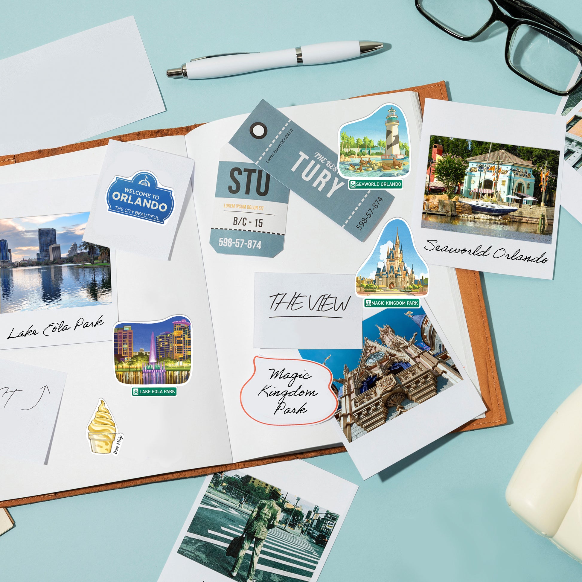 Magical Orlando Travel Stickers (28pcs)