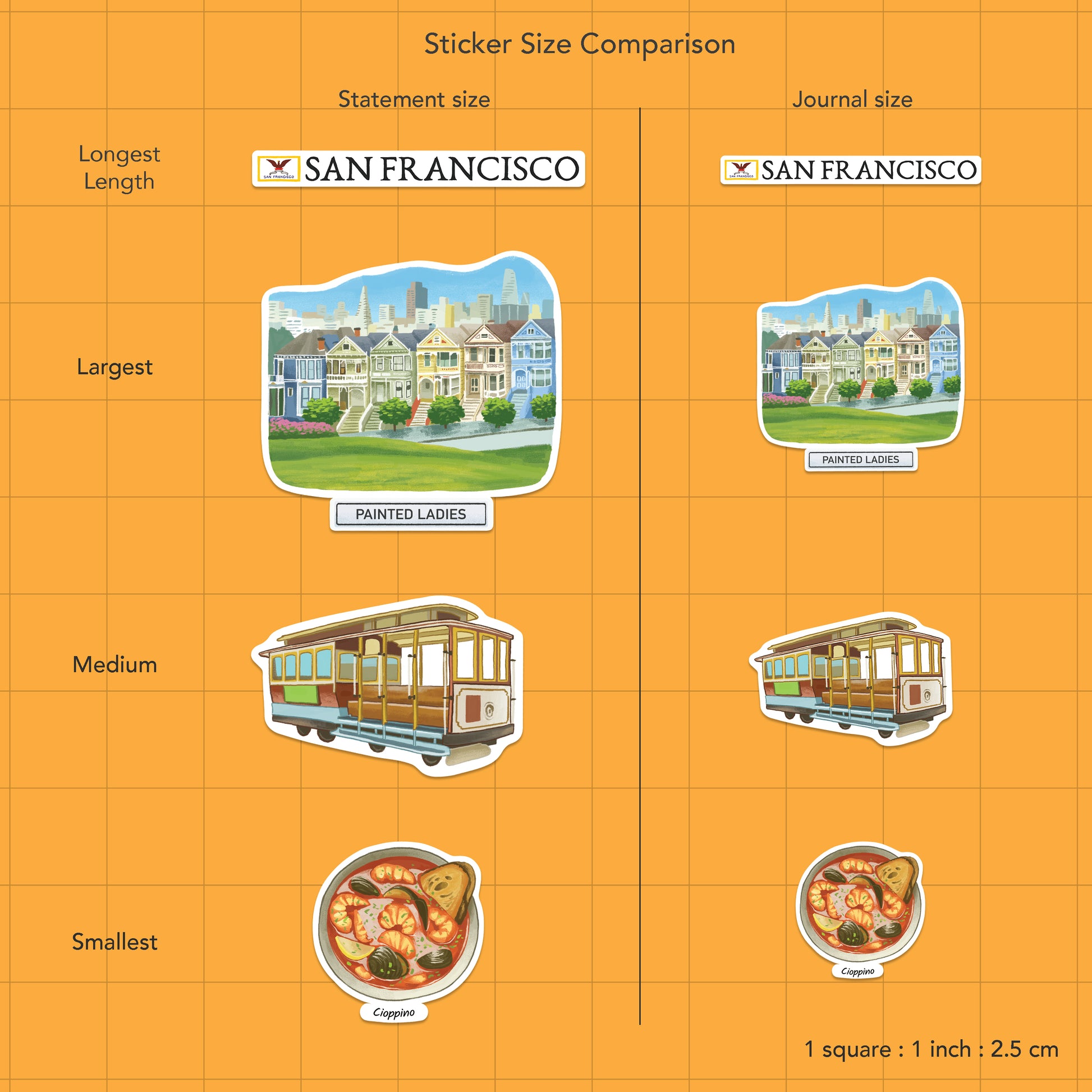 Serene San Francisco Statement Stickers (28pcs)