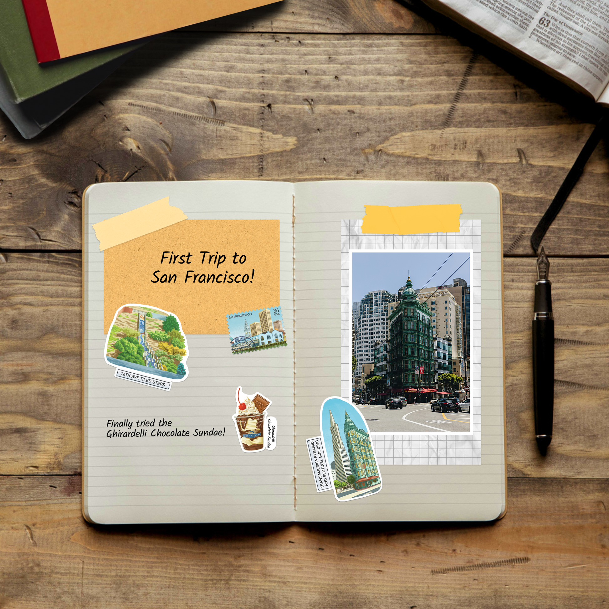 Serene San Francisco Travel Stickers (28pcs)