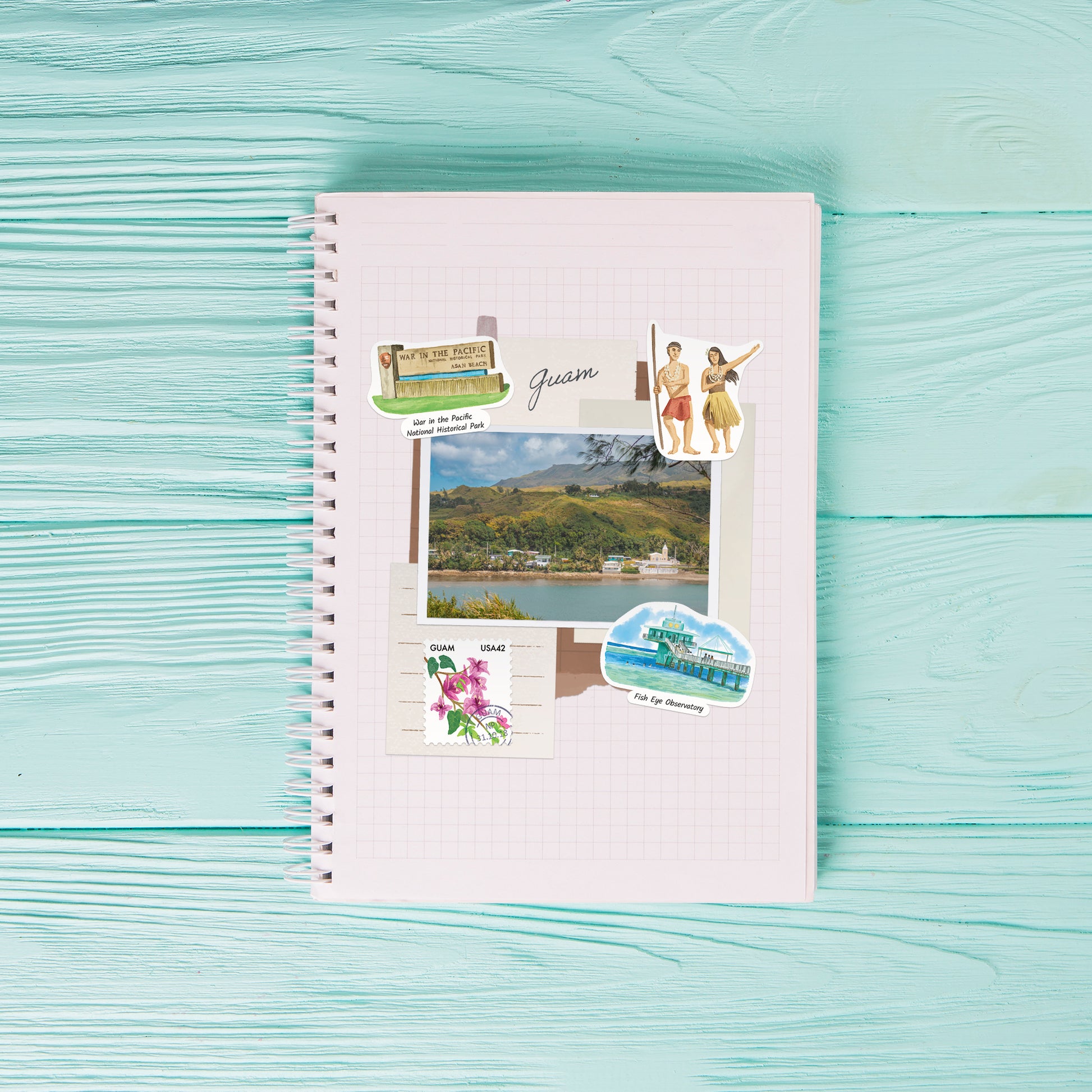 Gentle Guam Travel Stickers (28pcs)