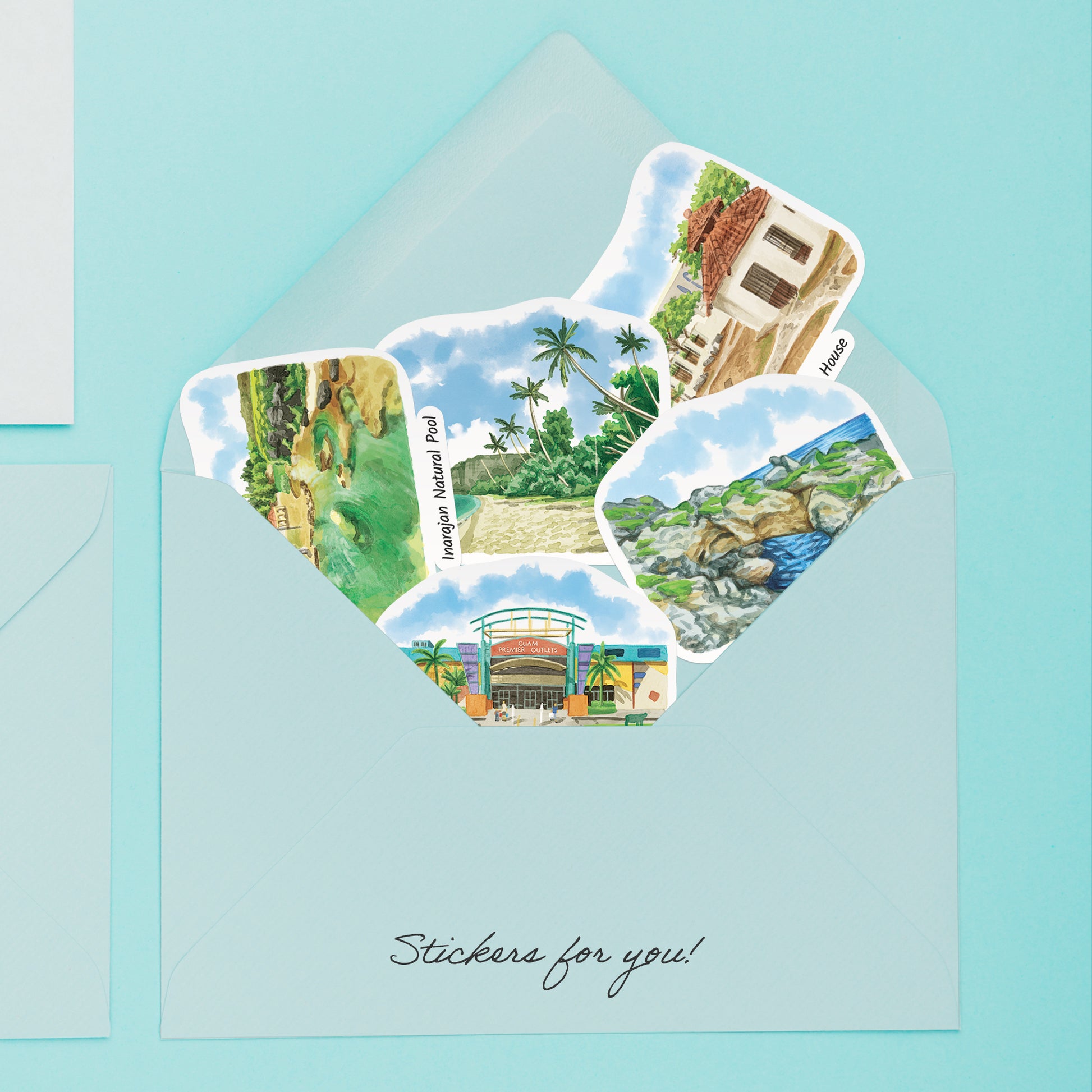 Gentle Guam Travel Stickers (28pcs)