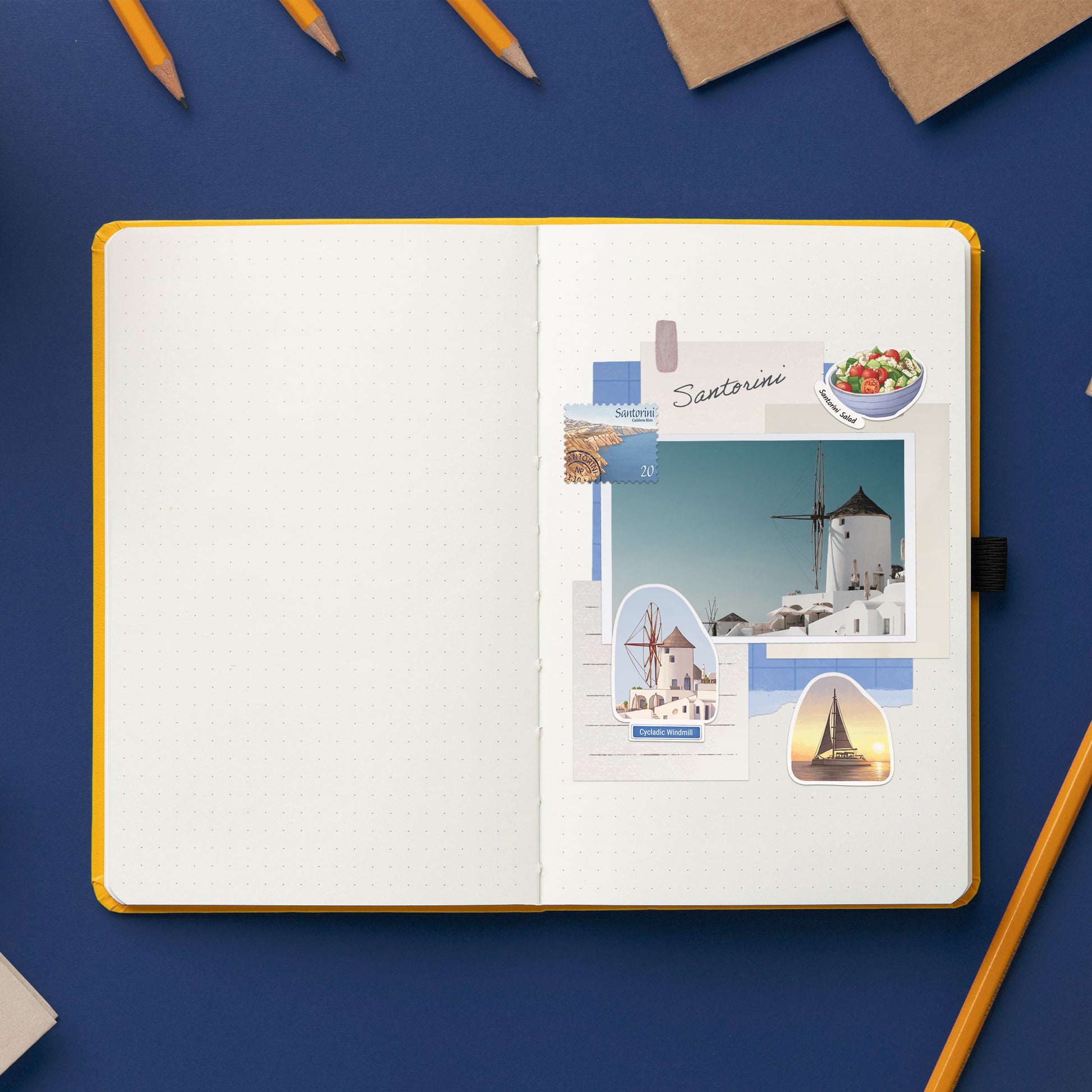 Sunlit Santorini Travel Stickers (28pcs)