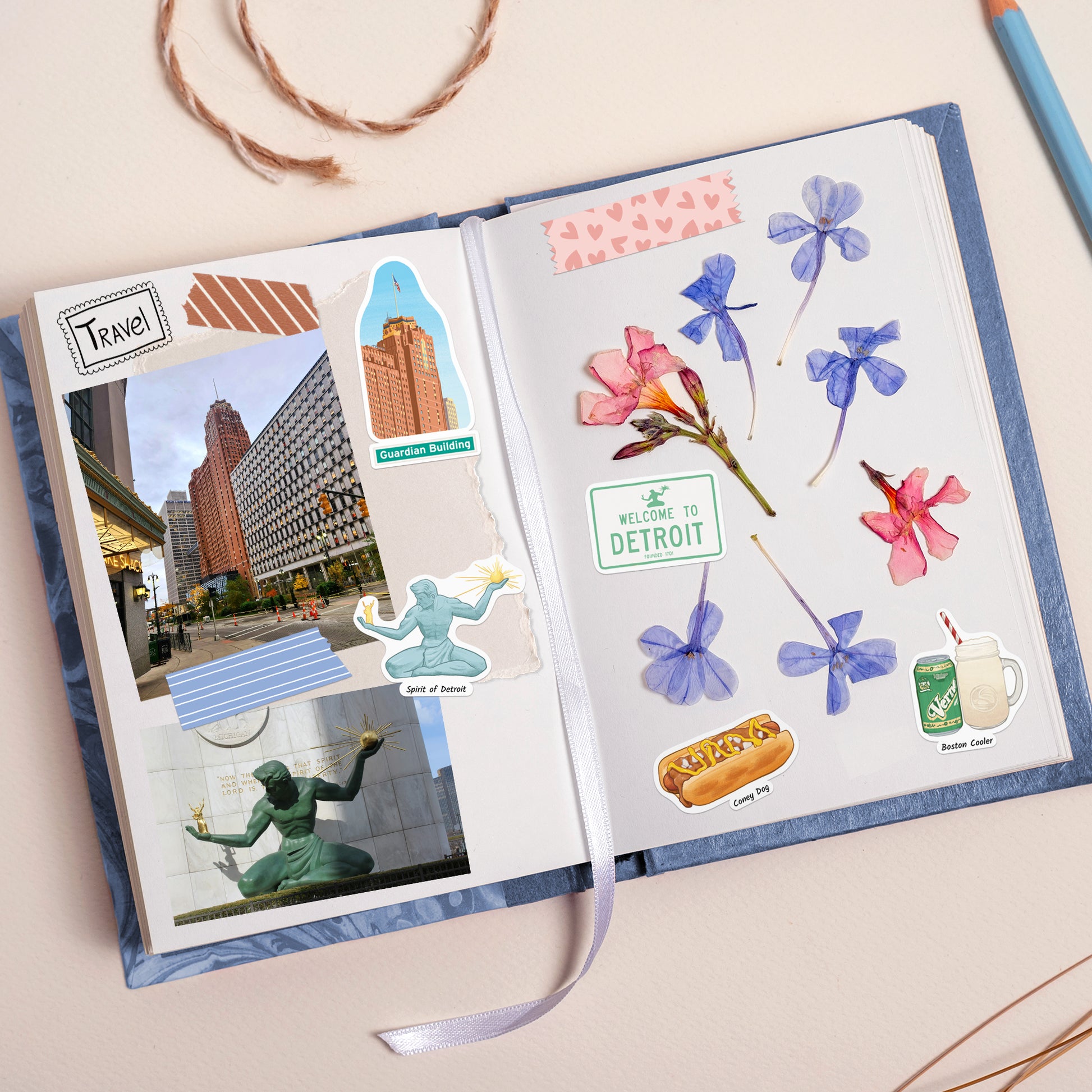 Driven Detroit City Travel Stickers (28pcs)