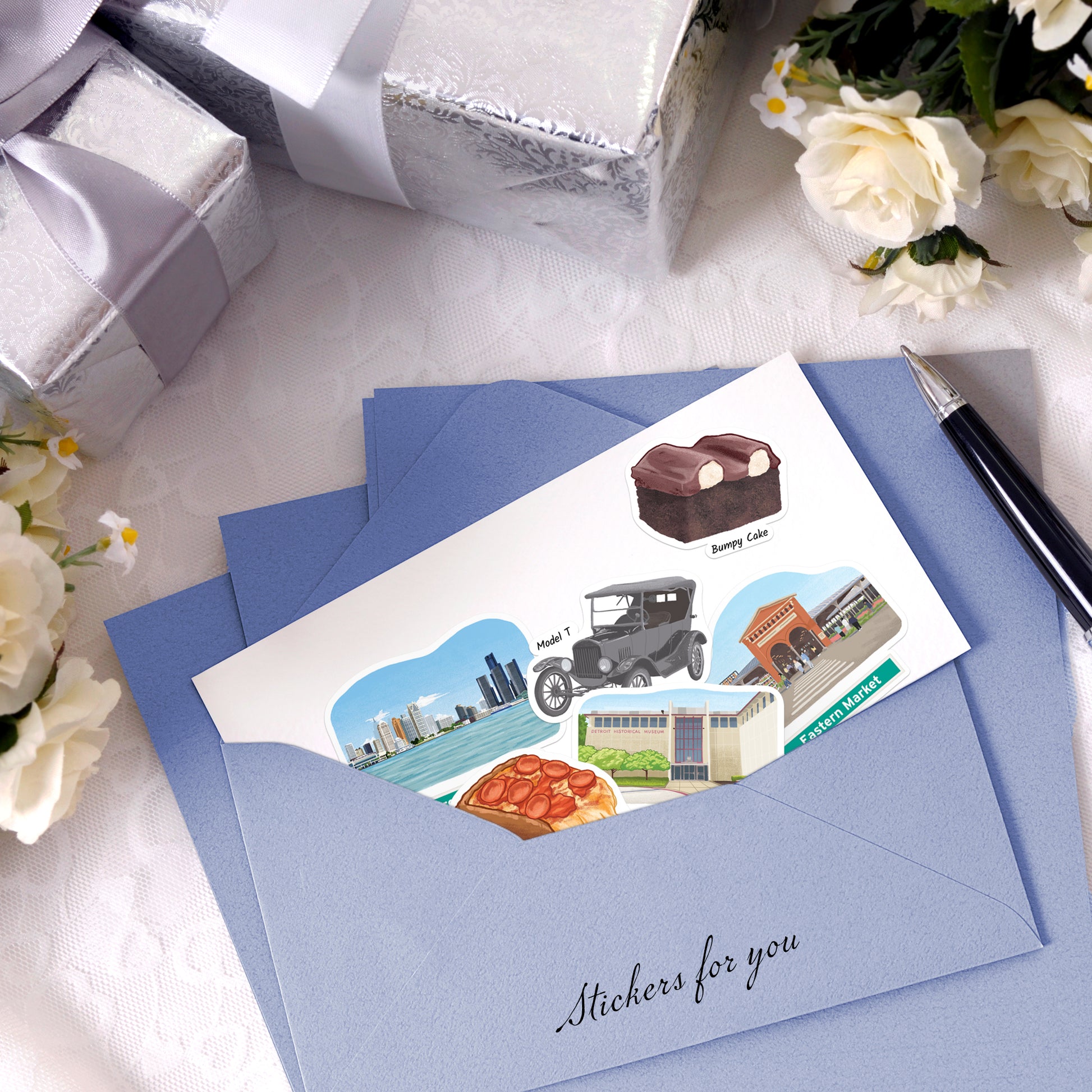 Driven Detroit City Travel Stickers (28pcs)
