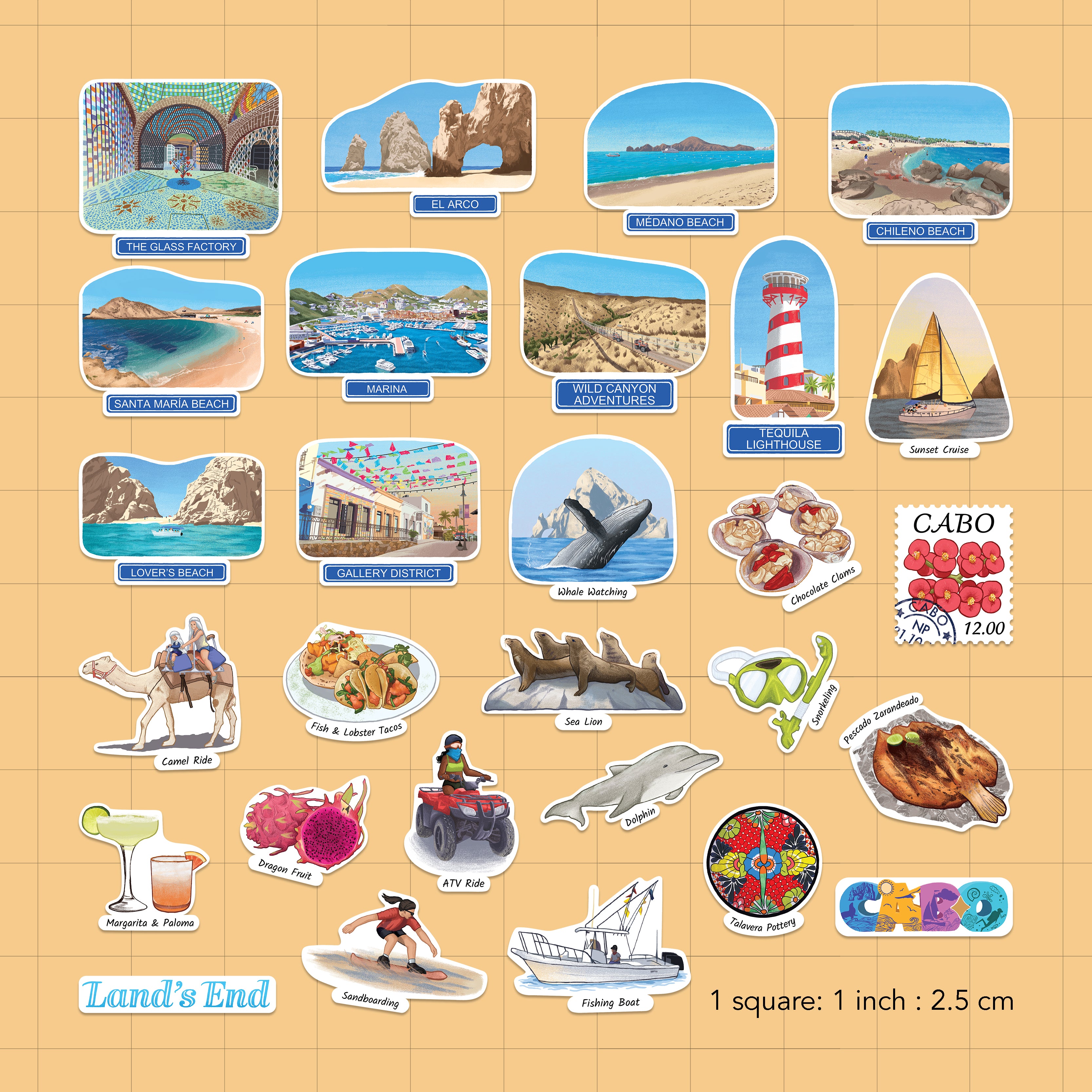 Cherished Cabo Travel Stickers (28pcs)