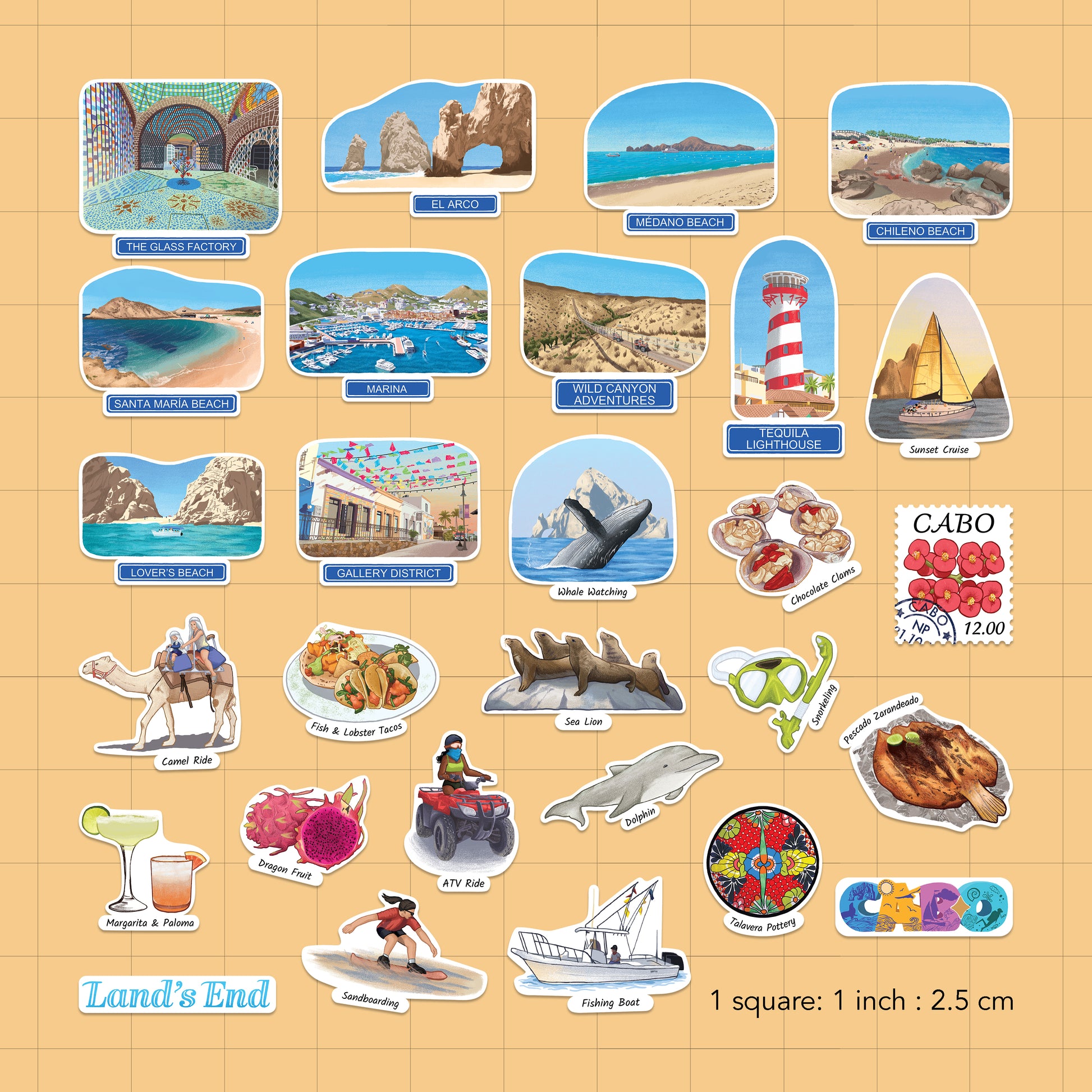 Cherished Cabo Travel Stickers (28pcs)