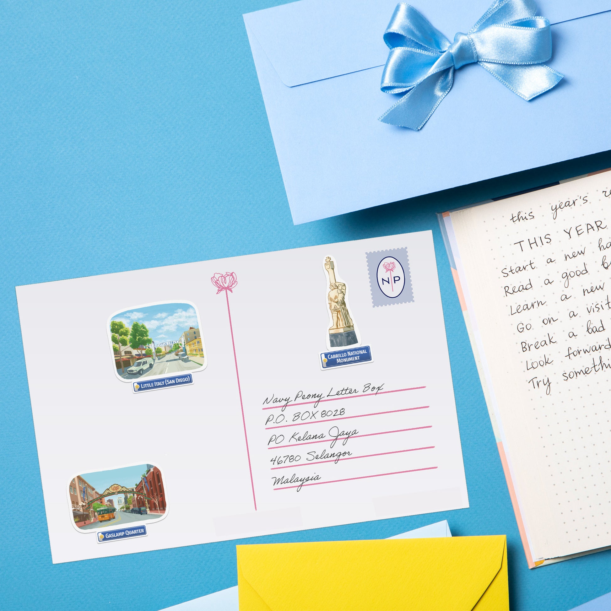 Sunny San Diego Travel Stickers (28pcs)