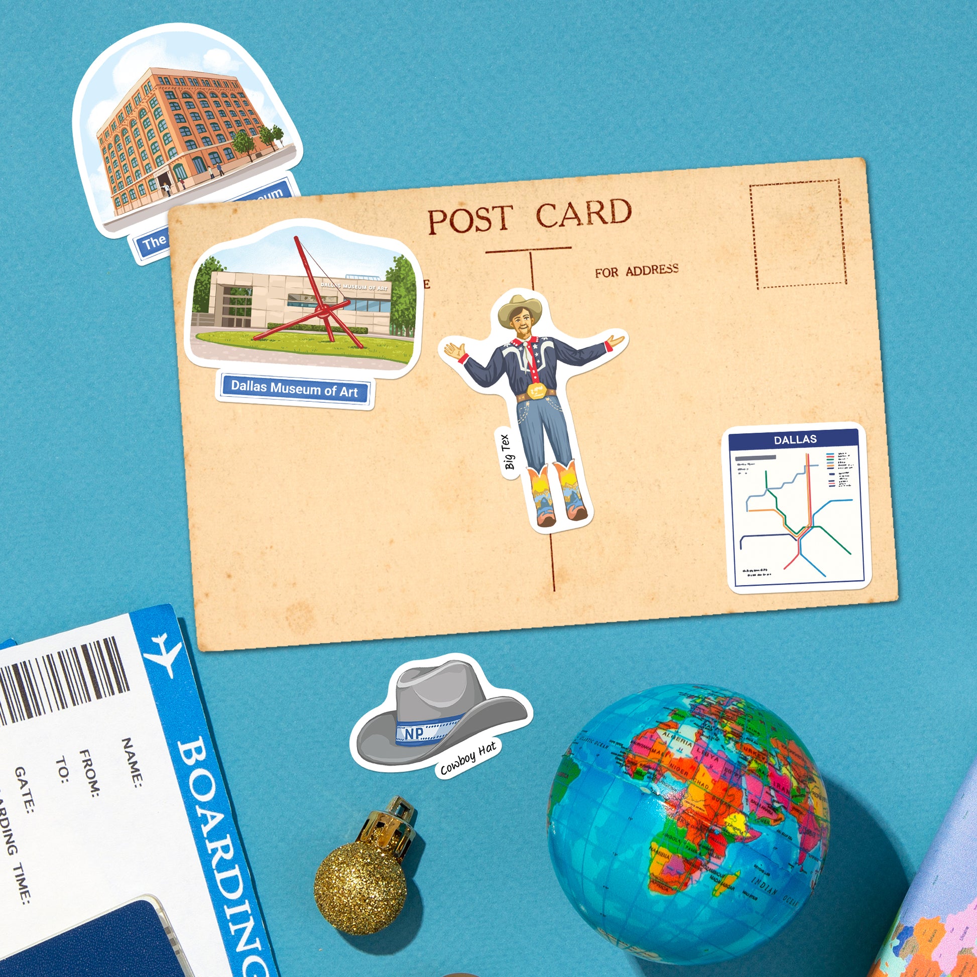 Dynamic Dallas Travel Stickers (28pcs)