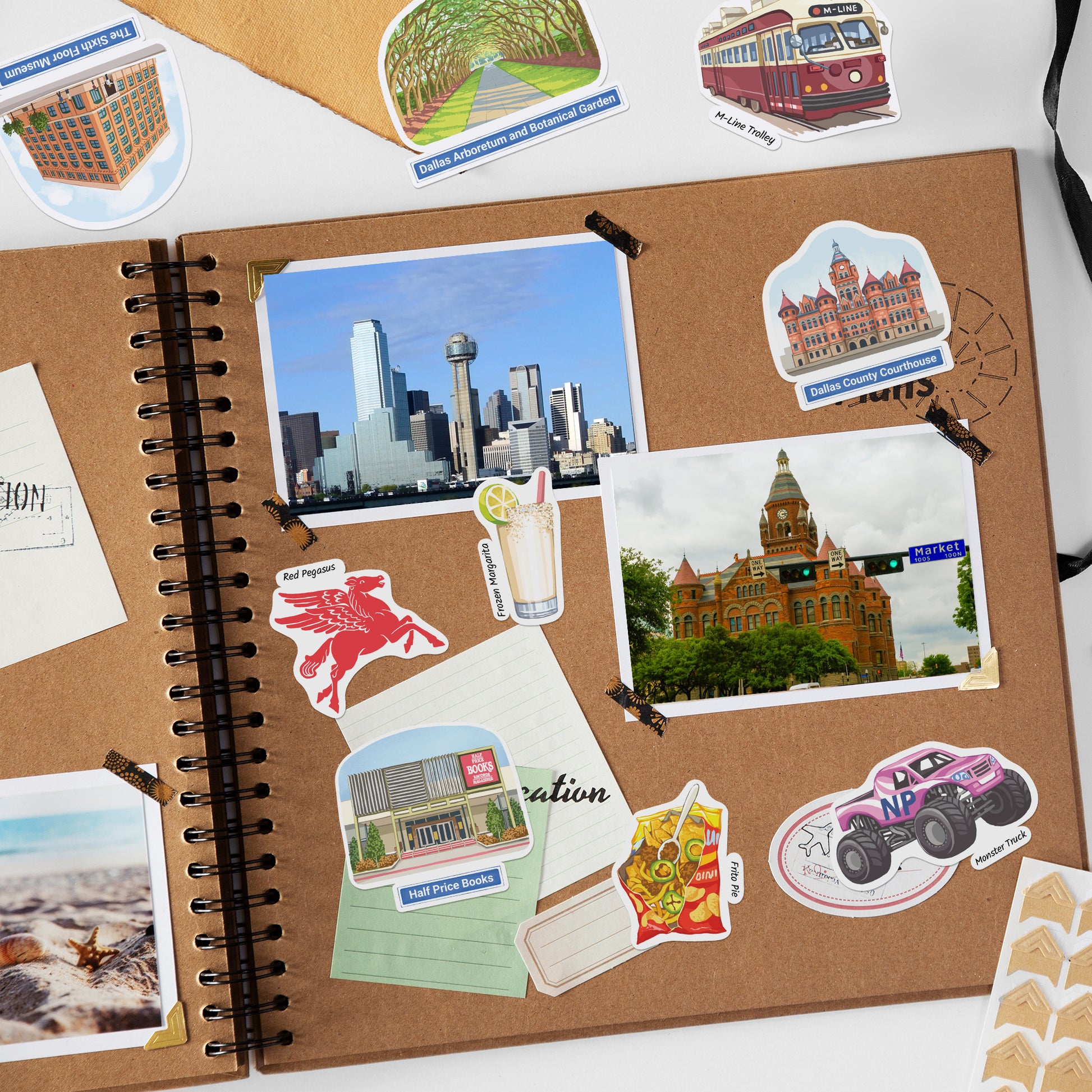 Dynamic Dallas Travel Stickers (28pcs)