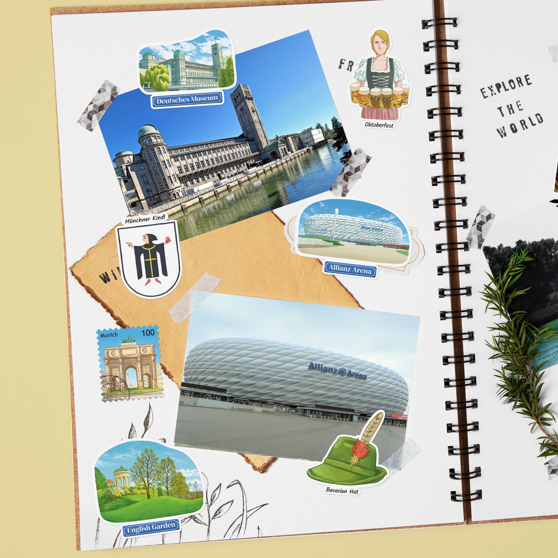 Majestic Munich Travel Stickers (28pcs)