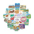 Overlapping fan of St. Louis stickers: the Gateway Arch, Busch Stadium, Clydesdale horses, THE LOOP and I heart STL.