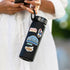 Calle Ocho Little Havana, Miami Skyline and Cuban sandwich stickers on a black water bottle
