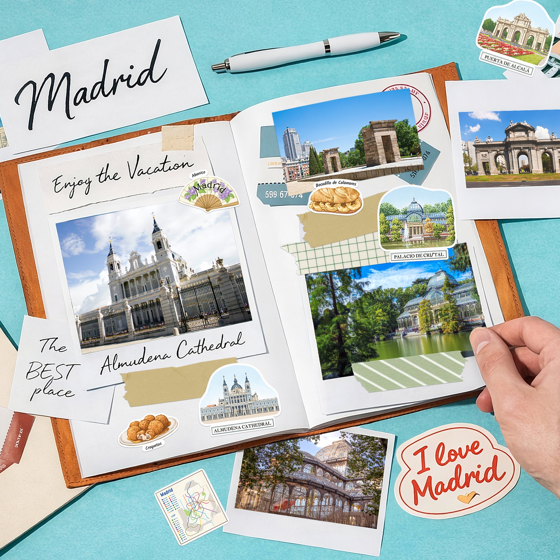 Sunlit Madrid Travel Stickers (28pcs)