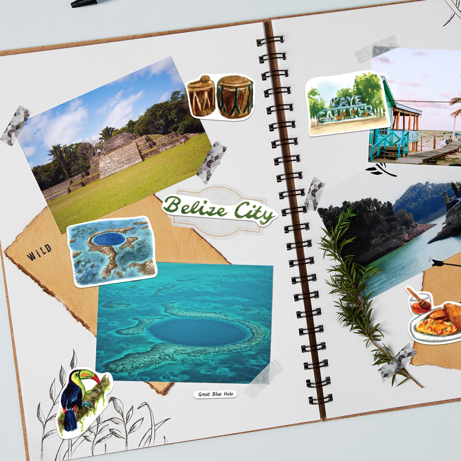 Breezy Belize Travel Stickers (28pcs)