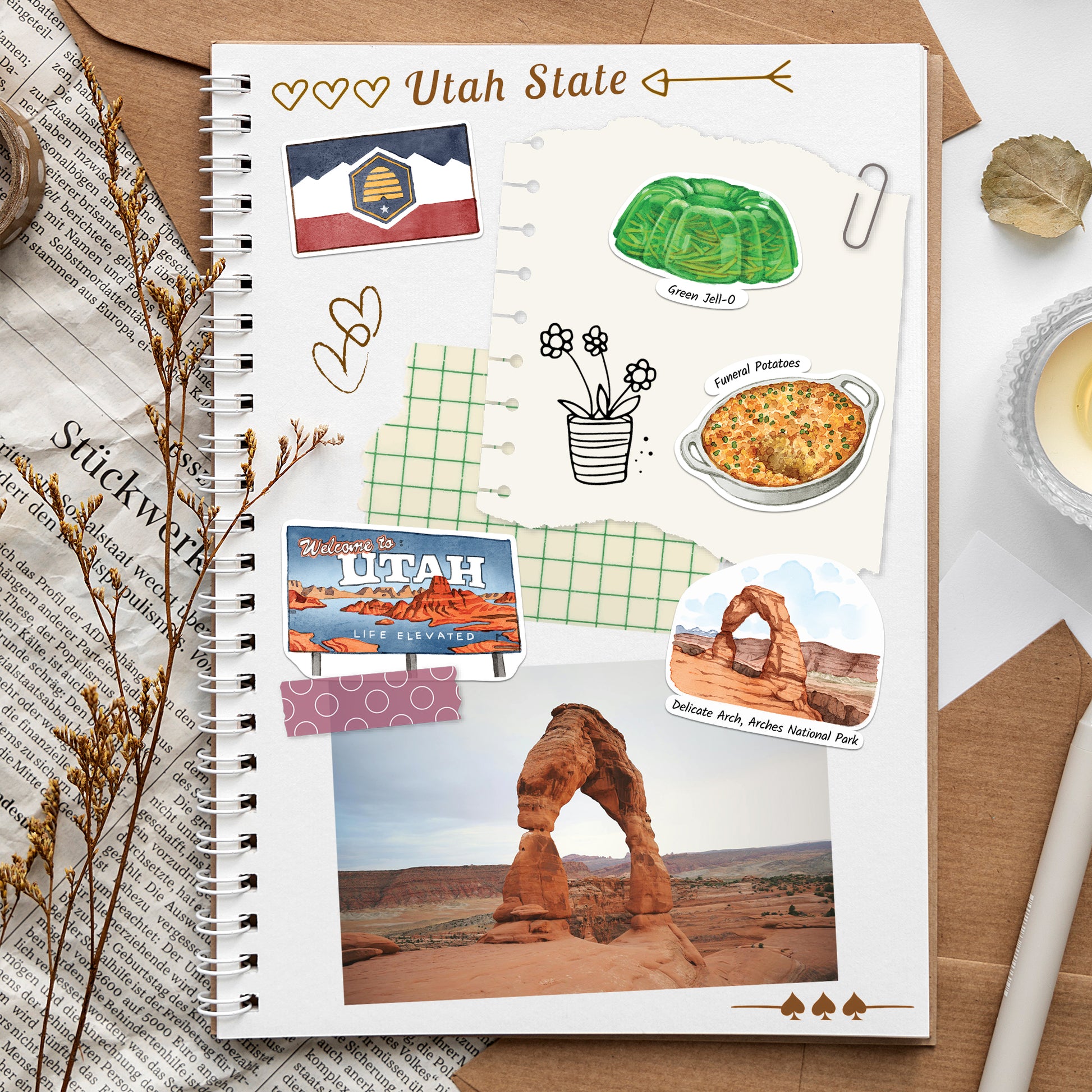 Majestic Utah State Travel Stickers (28pcs)