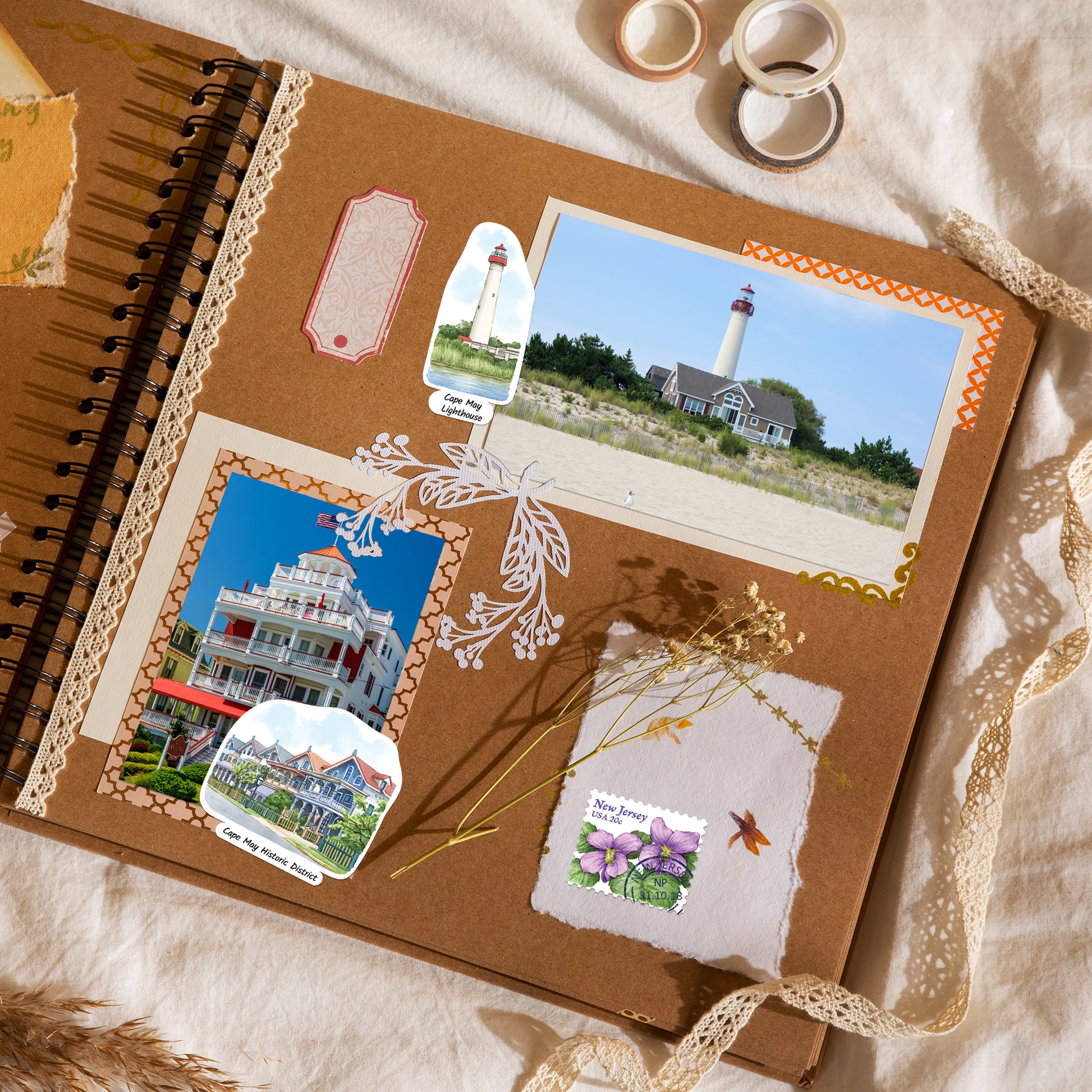 Nostalgic New Jersey State Travel Stickers (28pcs)