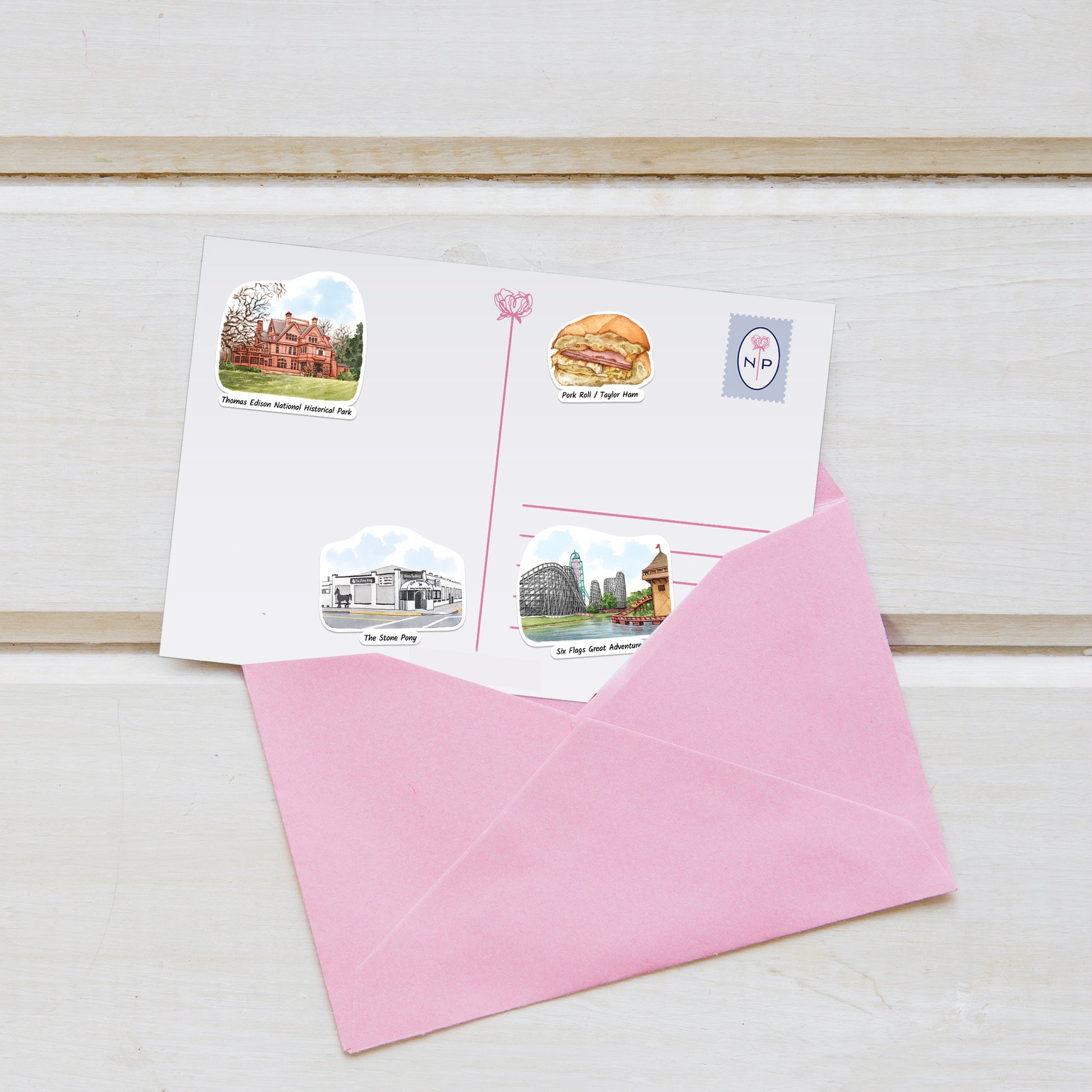 Nostalgic New Jersey State Travel Stickers (28pcs)
