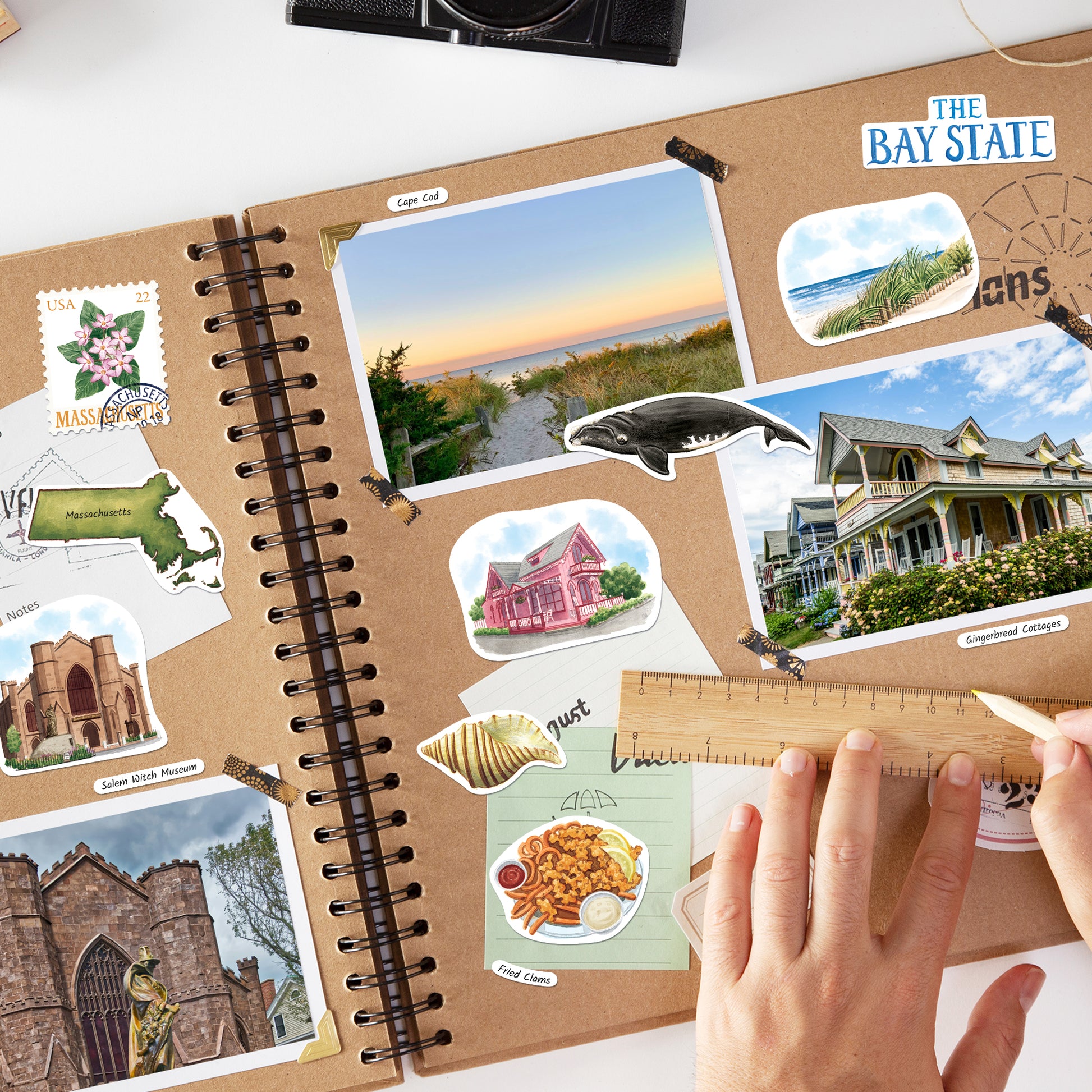 Memorable Massachusetts State Travel Stickers (28pcs)