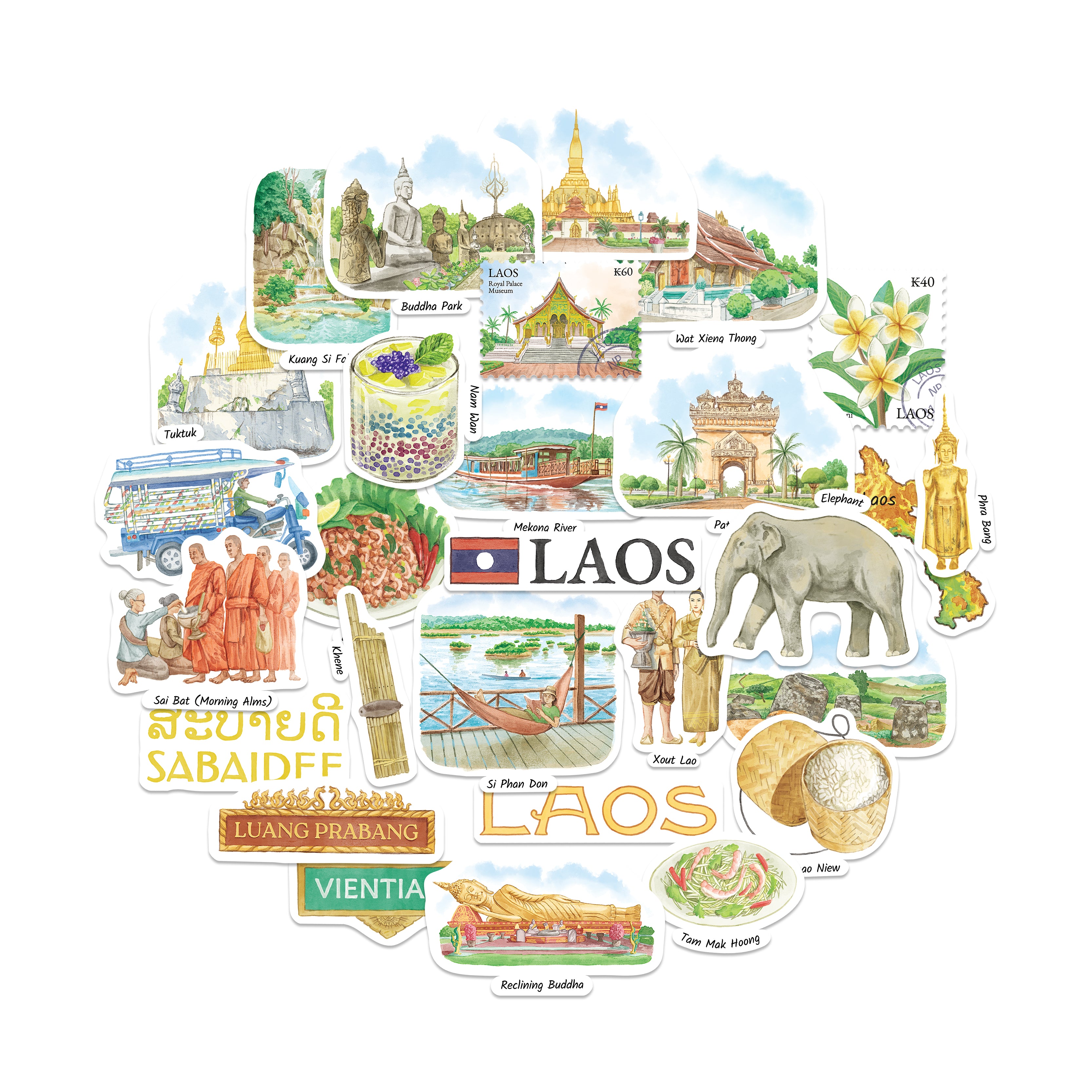 Luminous Laos Statement Stickers (28pcs)