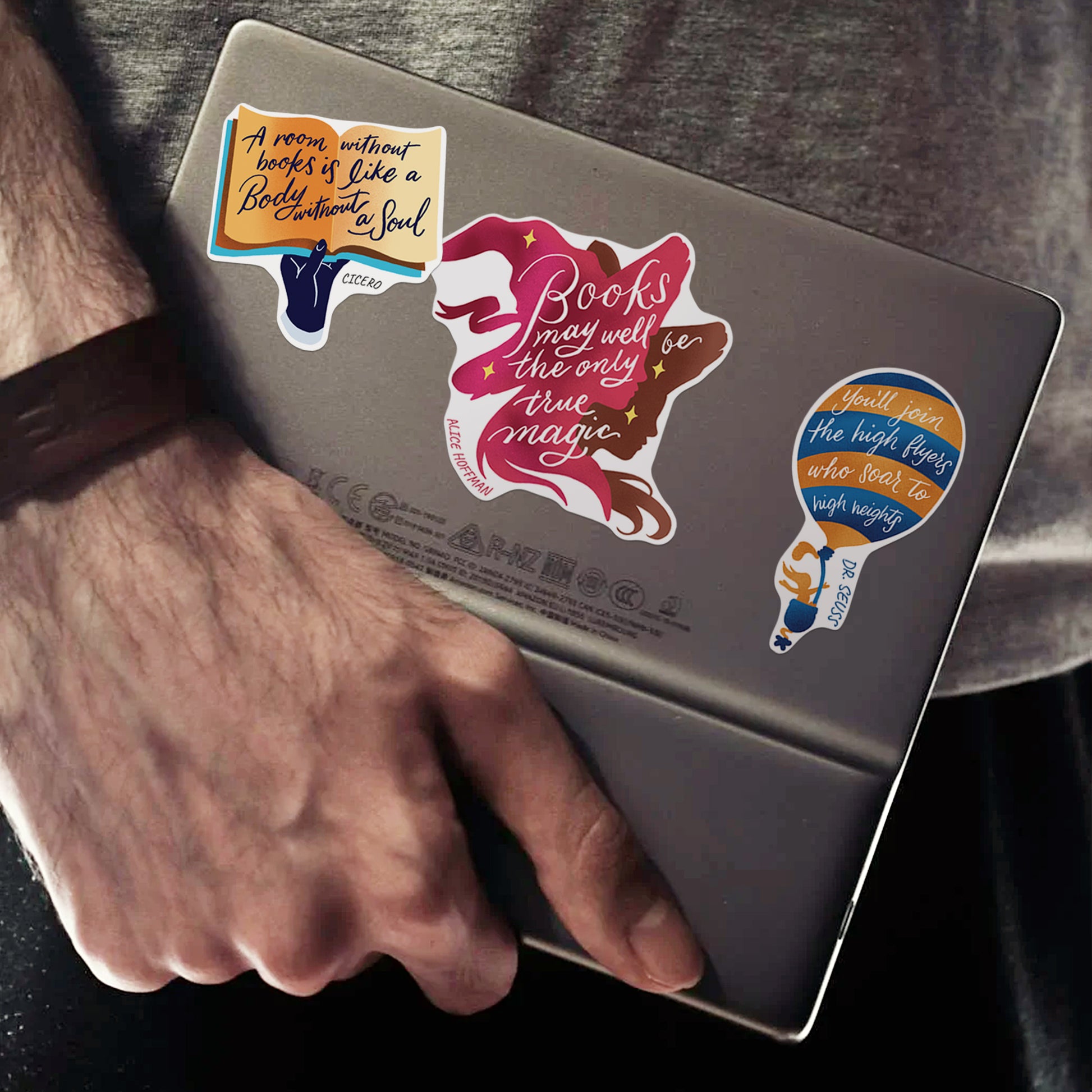 Famous Book Inspirational Quotes by Writers for Book Lovers, Laptop and Water Bottle